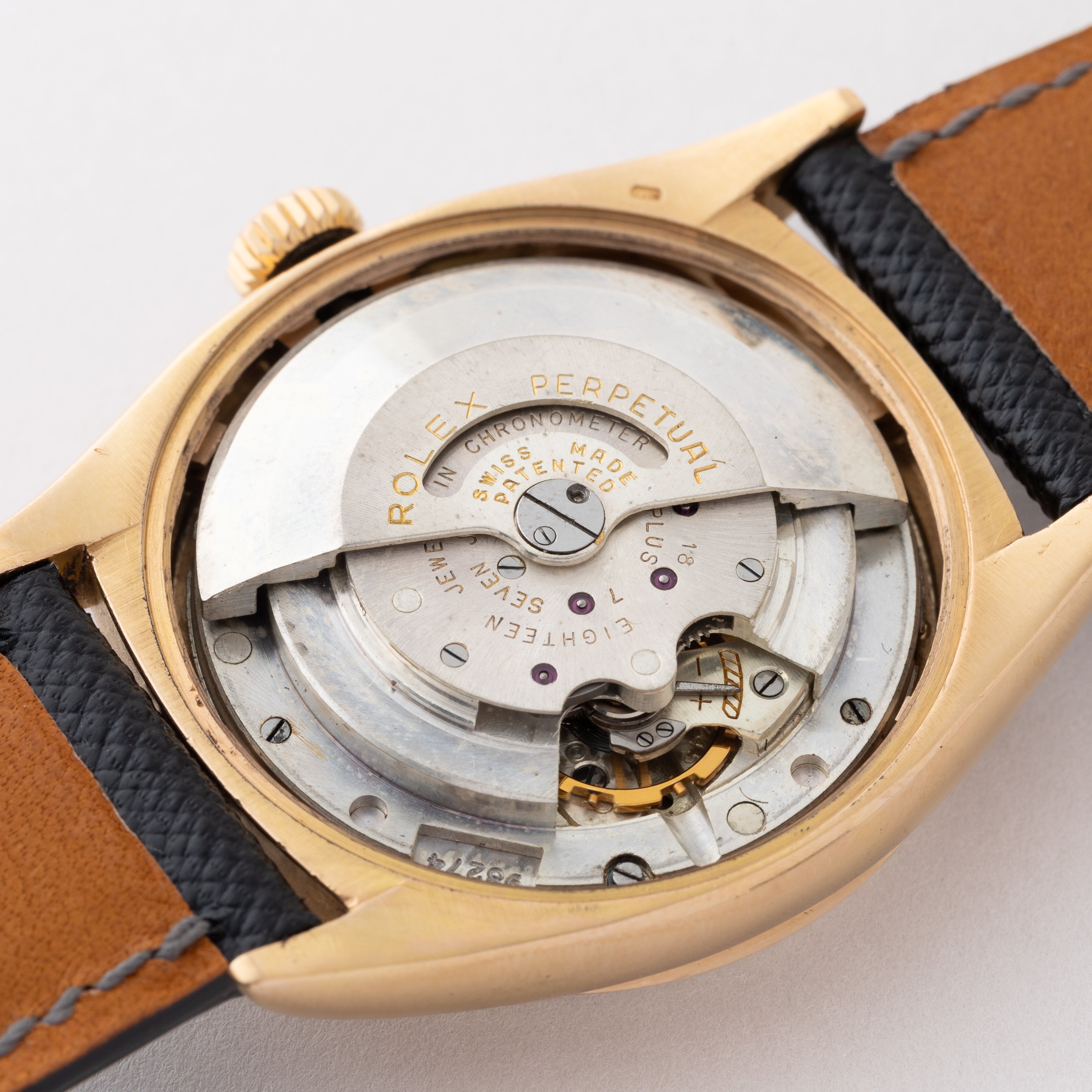 ロレックス デイトジャスト36 ビッグバブル Ovettone Ref.6305 18金無垢 1950年代製