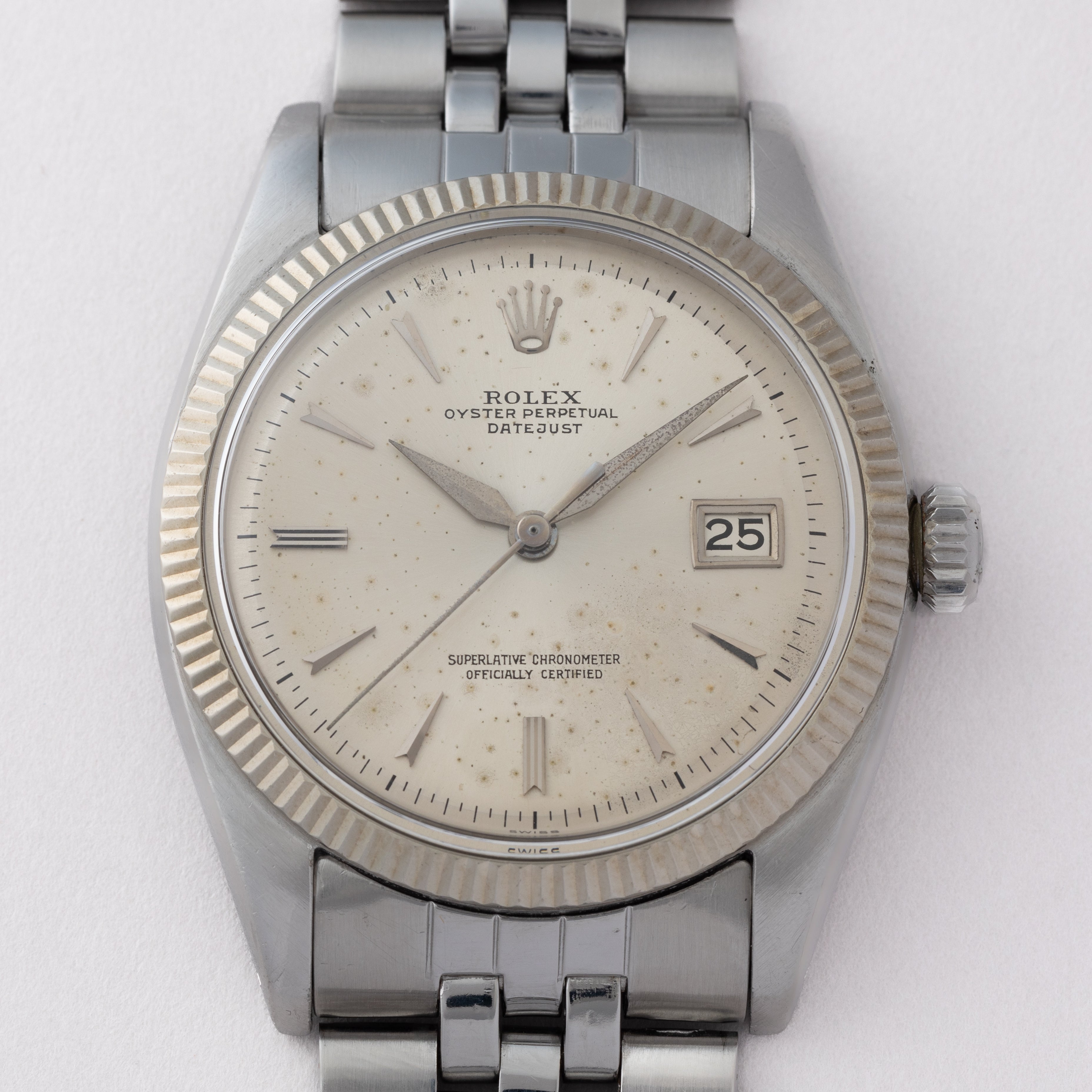 ロレックス デイトジャスト 1959年製 Ref.6605 シルバーダイヤル 剣針