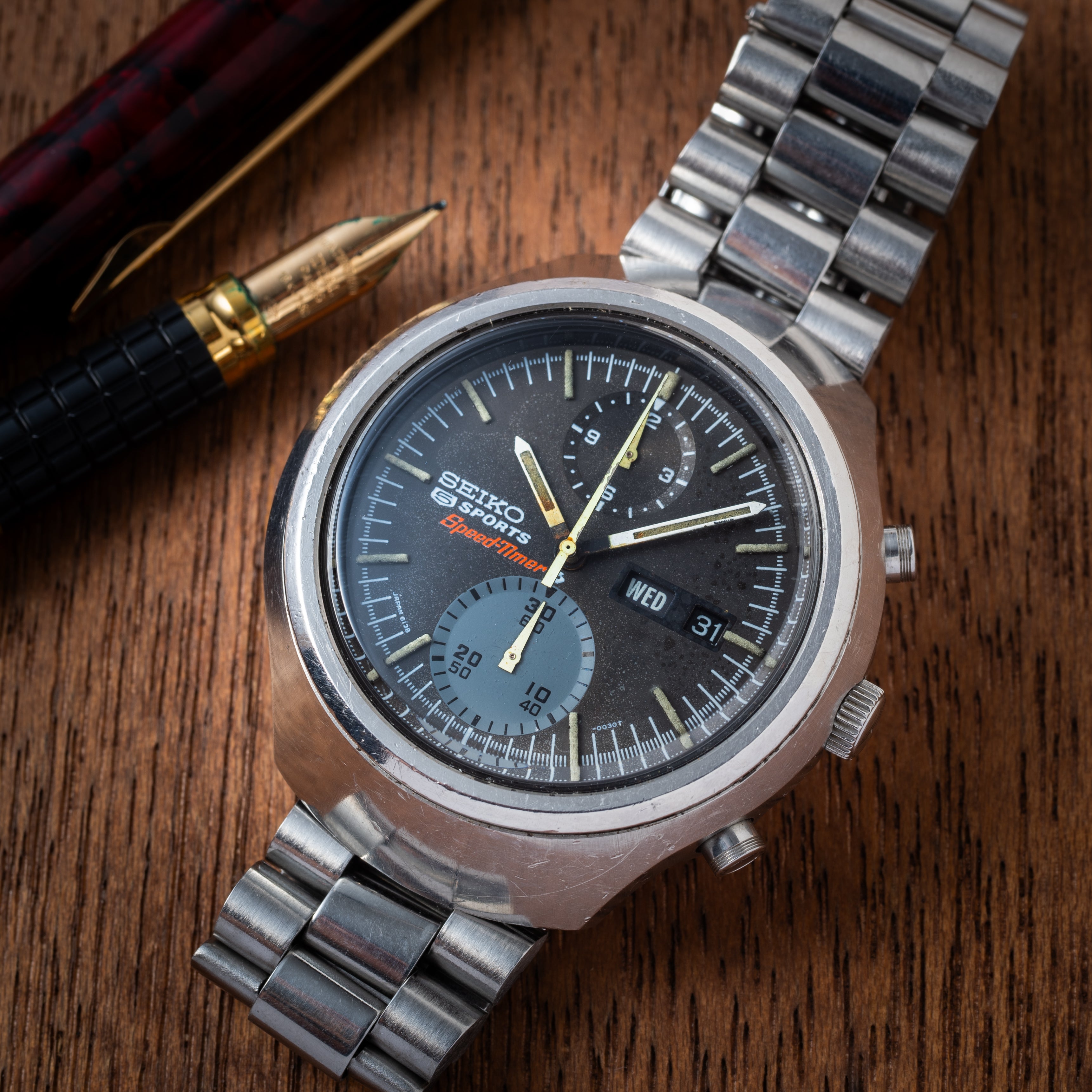 SEIKO ビッグクロノ 6138-3000 スピードタイマー - 腕時計(アナログ)