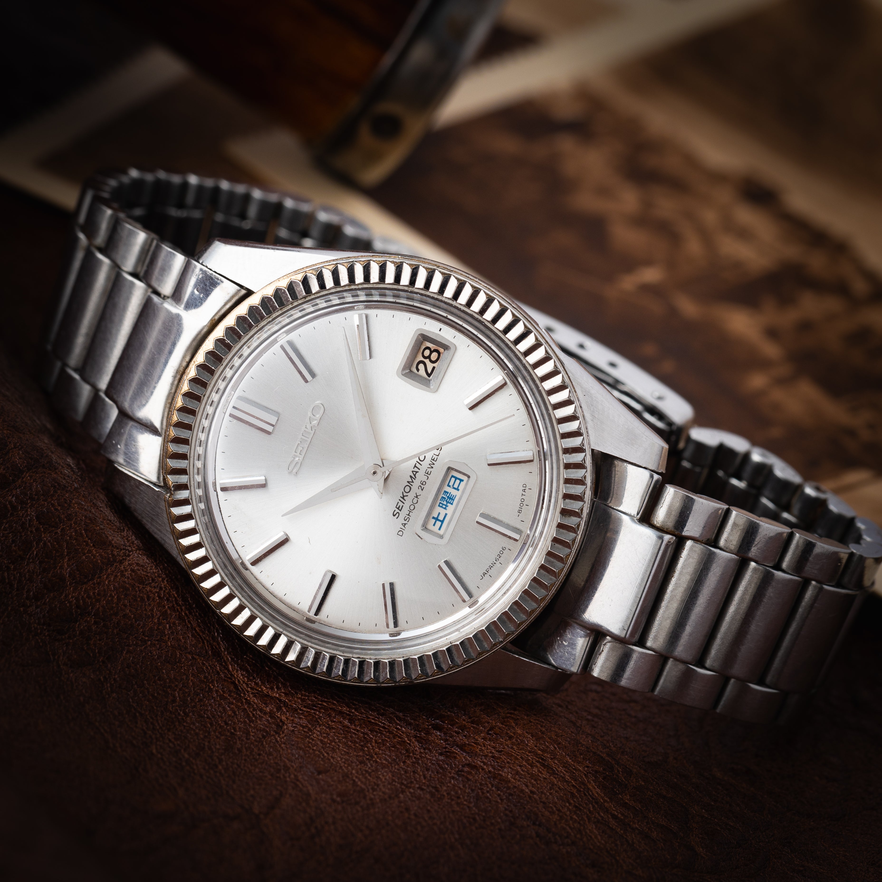【稼動品】SEIKO 腕時計　マチック　ダイヤショック　自動巻き　26石　3針ショップmeronの腕時計