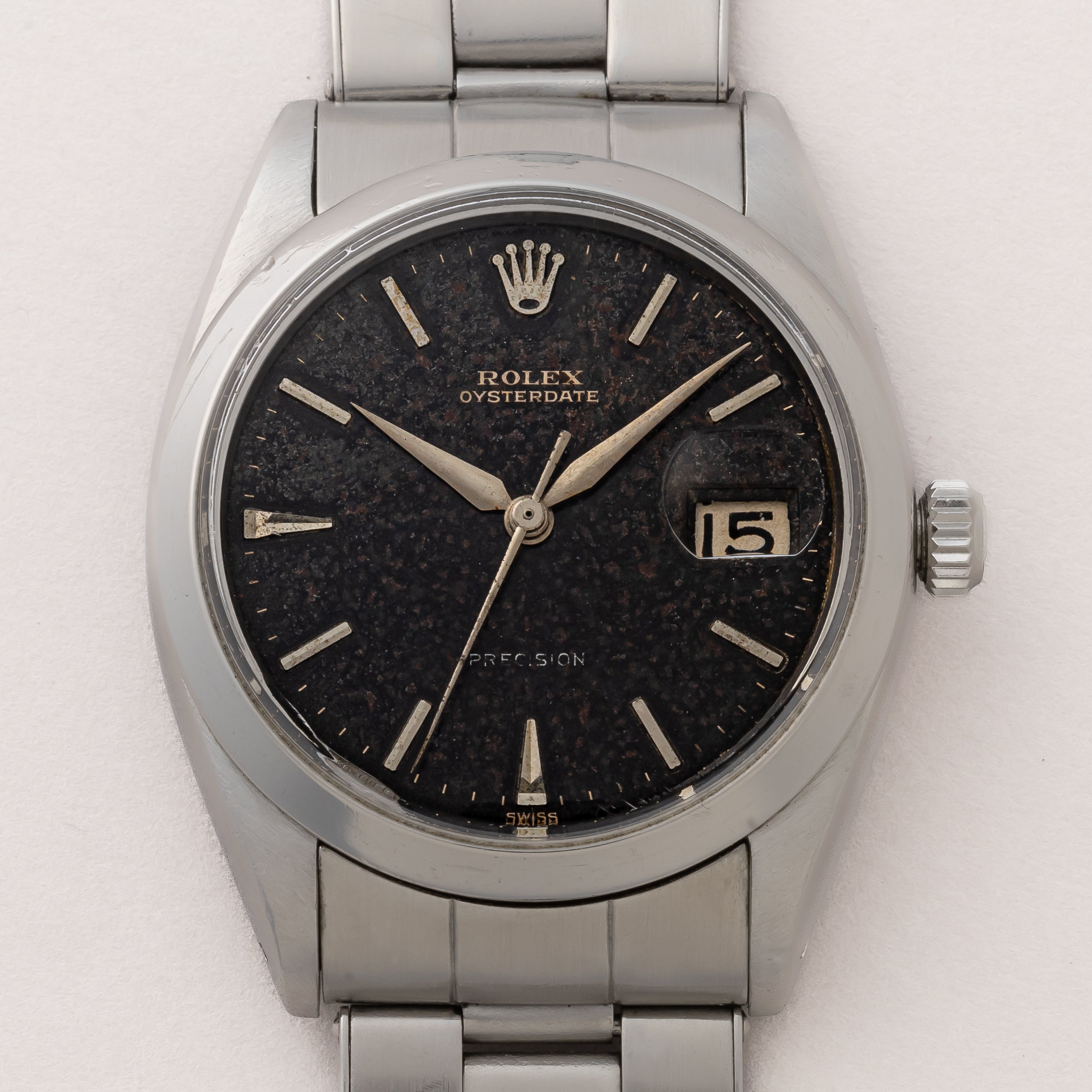 ロレックス 1961年製 オイスターデイト ブラックギルトダイヤル Ref.6694