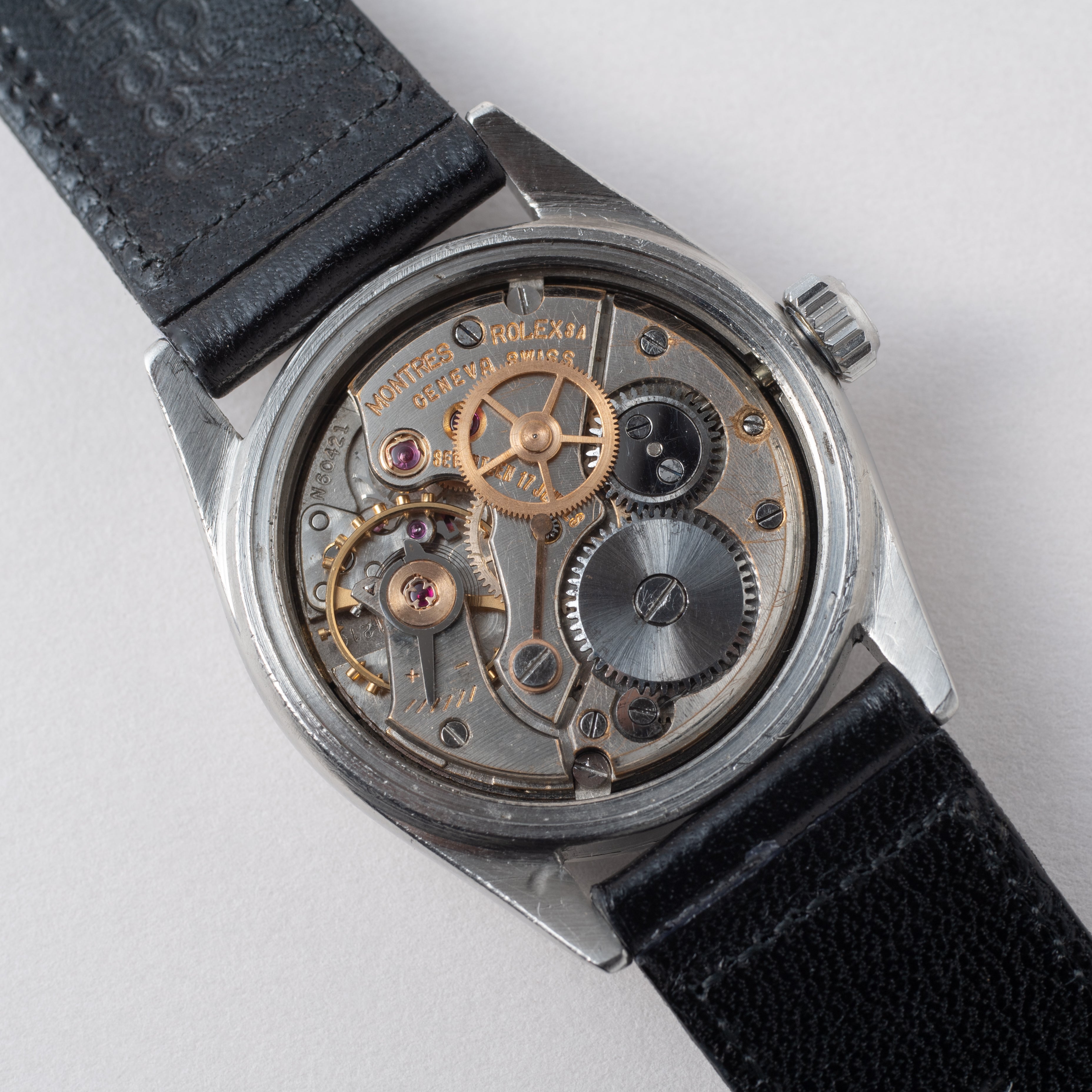ロレックス オイスターデイト 1957年製 クサビハニカムダイヤル 赤黒カレンダー Ref.6466