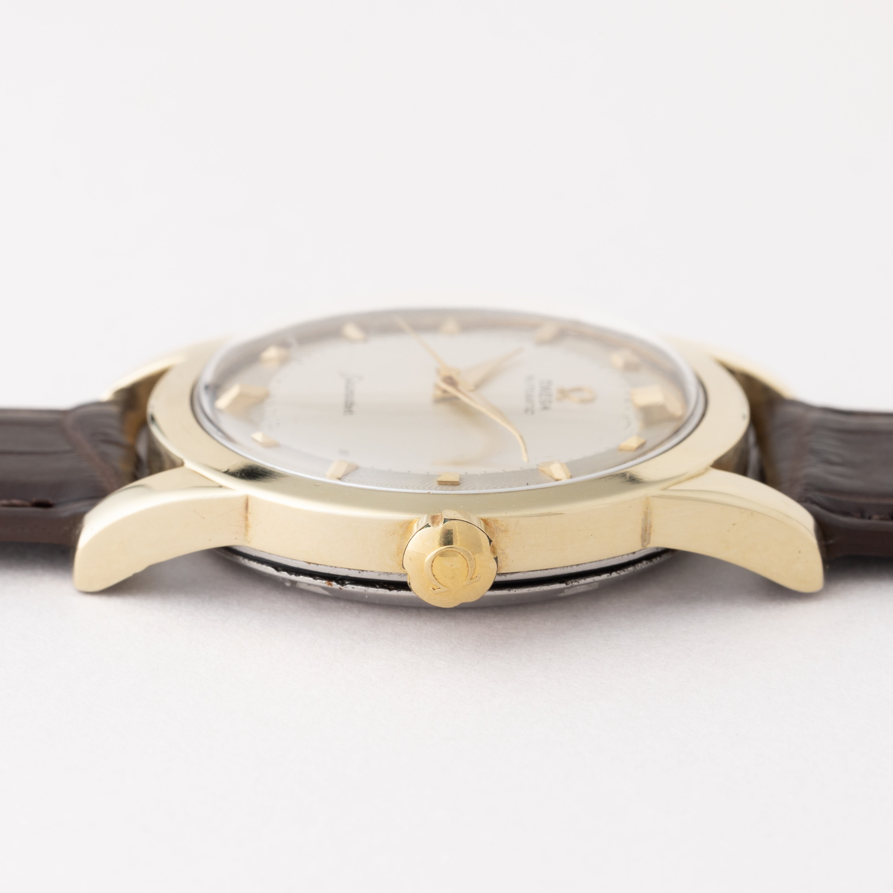 オメガ シーマスターオートマチック 1952年製 トップゴールド シェブロンダイヤル Ref.2577-17SC 箱付き