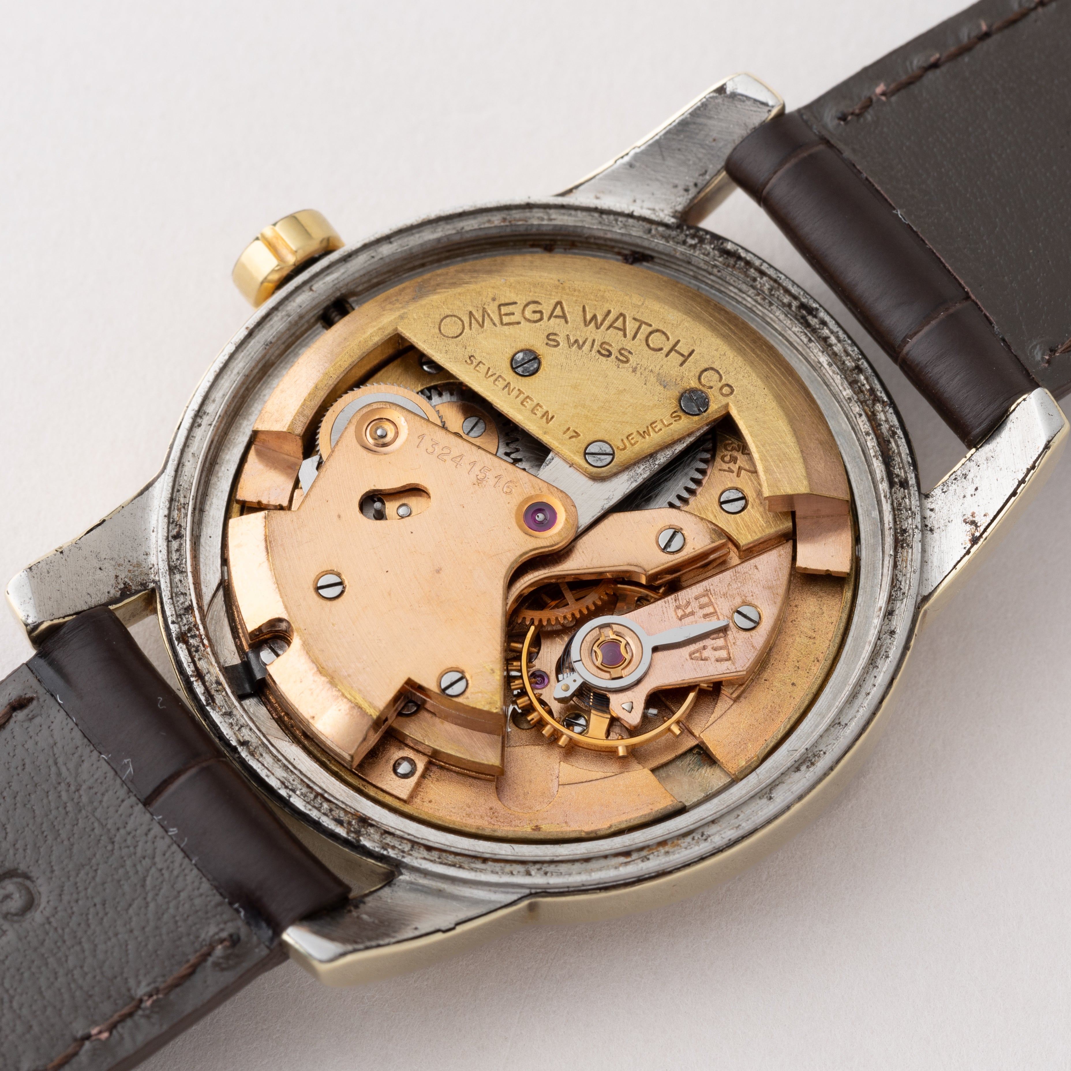 オメガ シーマスターオートマチック 1952年製 トップゴールド シェブロンダイヤル Ref.2577-17SC 箱付き