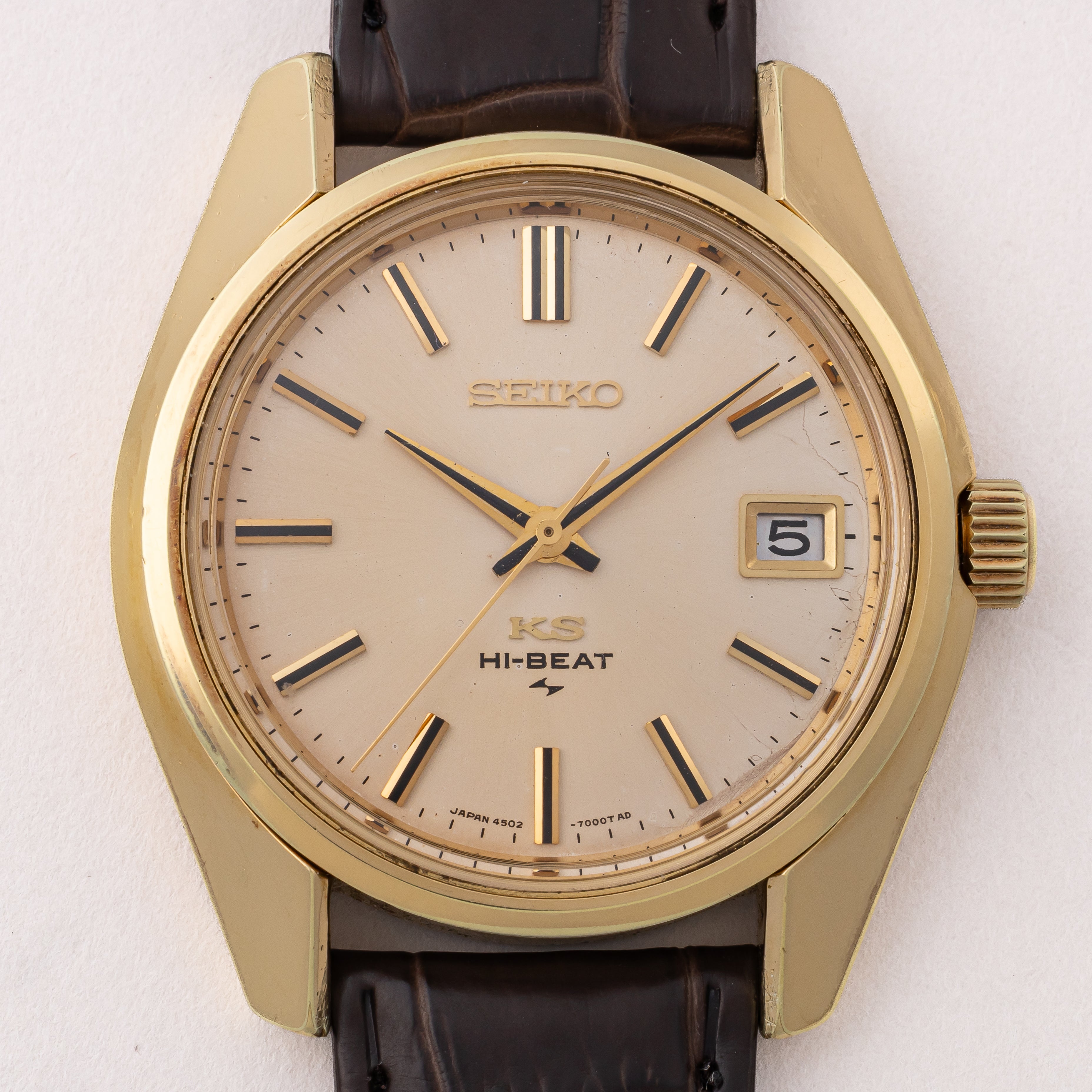 SEIKO SEIKO キングセイコー 45KS 1969年製 手巻き メンズ 腕時計 CAP GOLD クッションケース 社外ベルト 4502-8000【いおき質店】