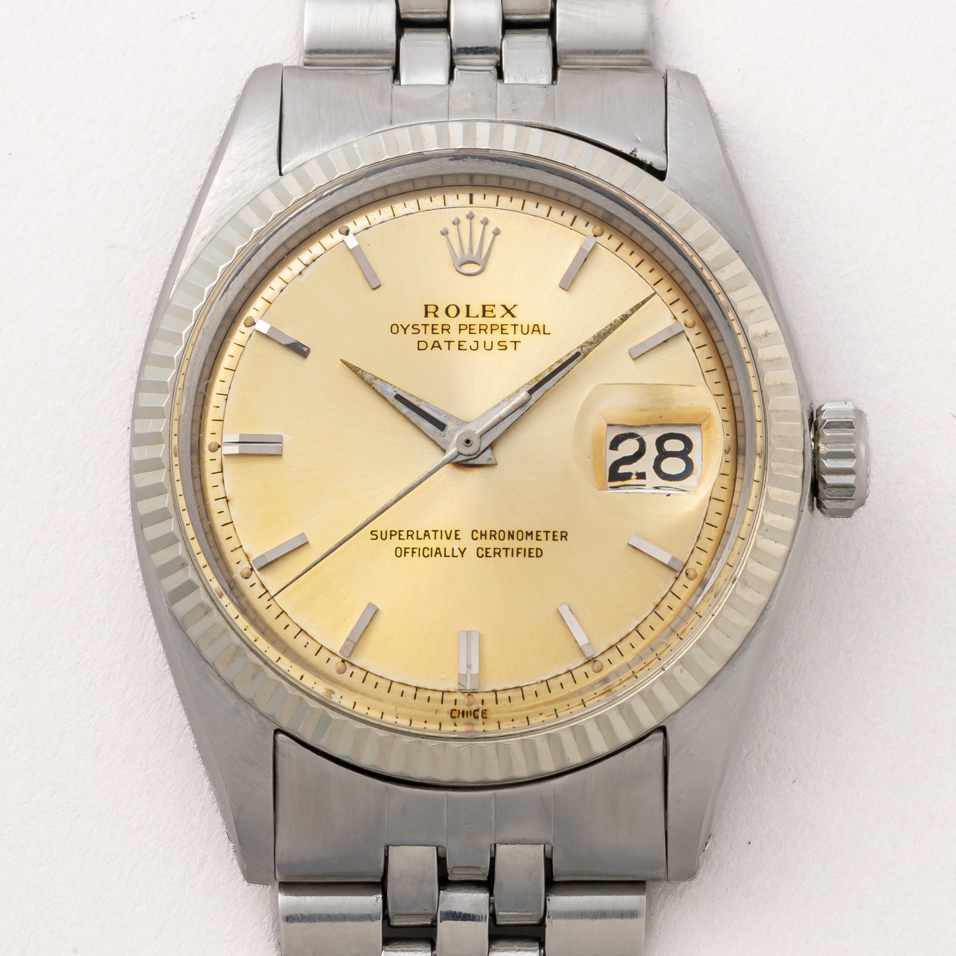 ロレックス デイトジャスト 1963年製 Ref.1601 WGベゼル ドーフィンハンド