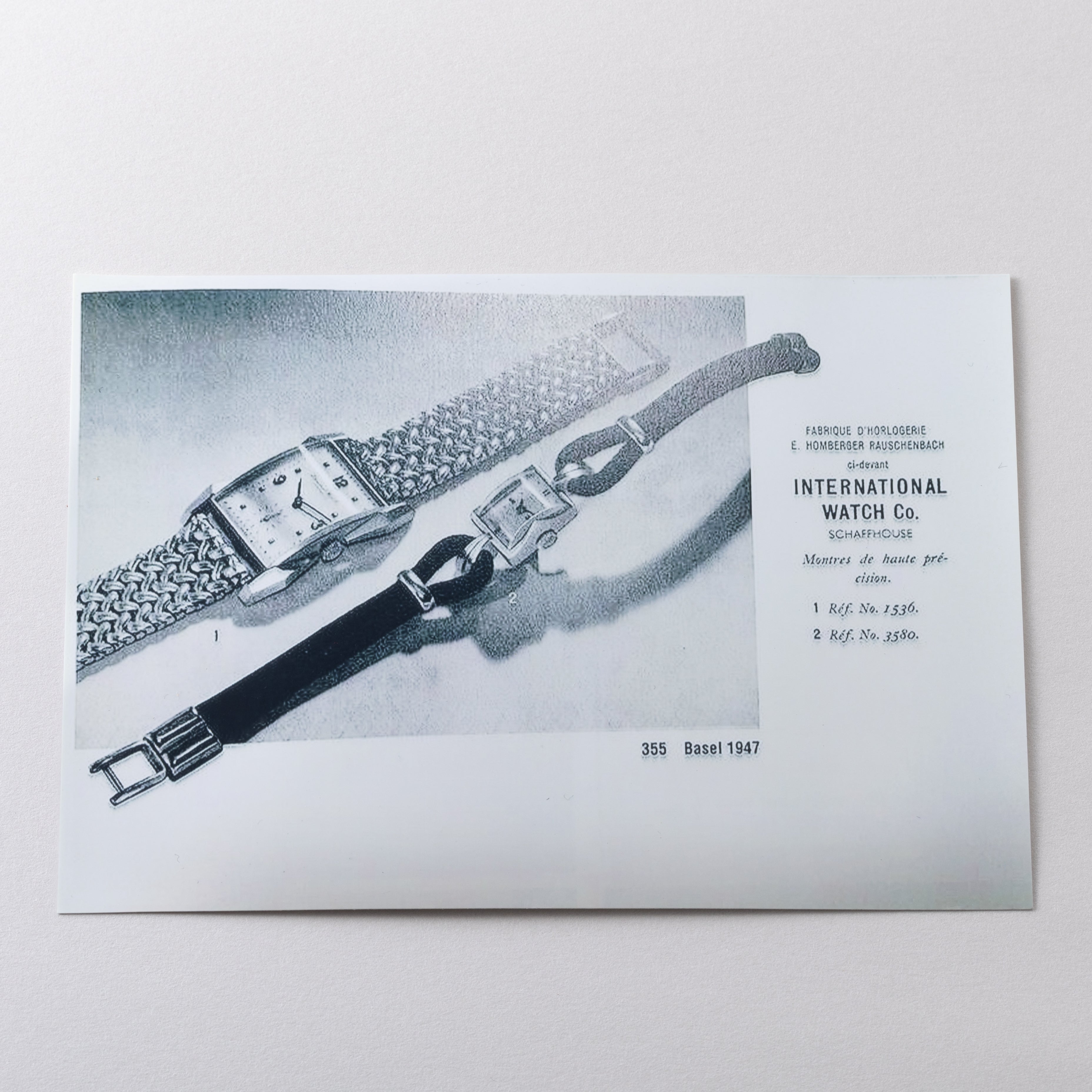 IWC レクタンギュラー 1945年製 18Kピンクゴールド製 箱、広告コピー付き