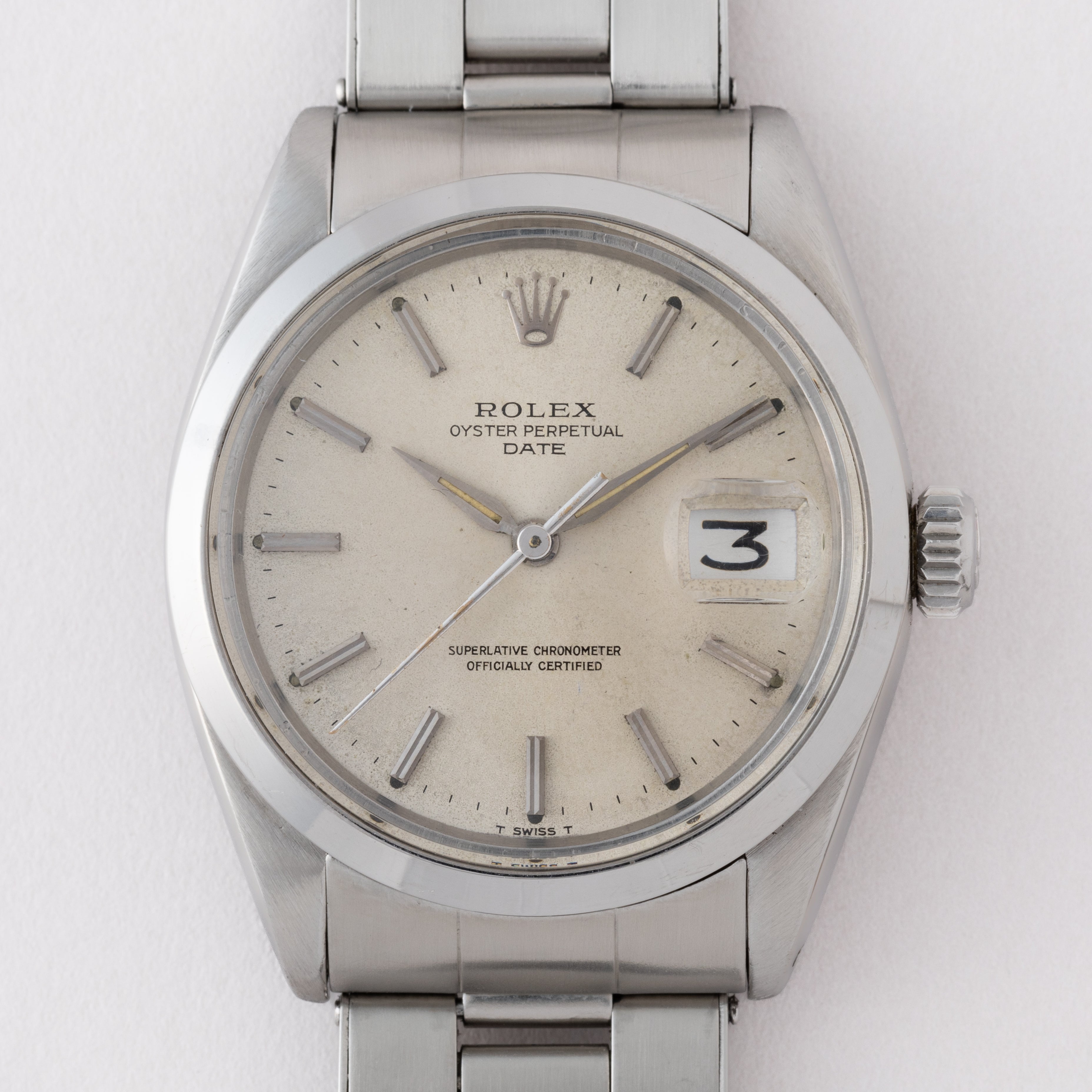 ロレックス オイスターパーペチュアルデイト 1966年製 Ref.1500 シルバーダイヤル アルファハンド