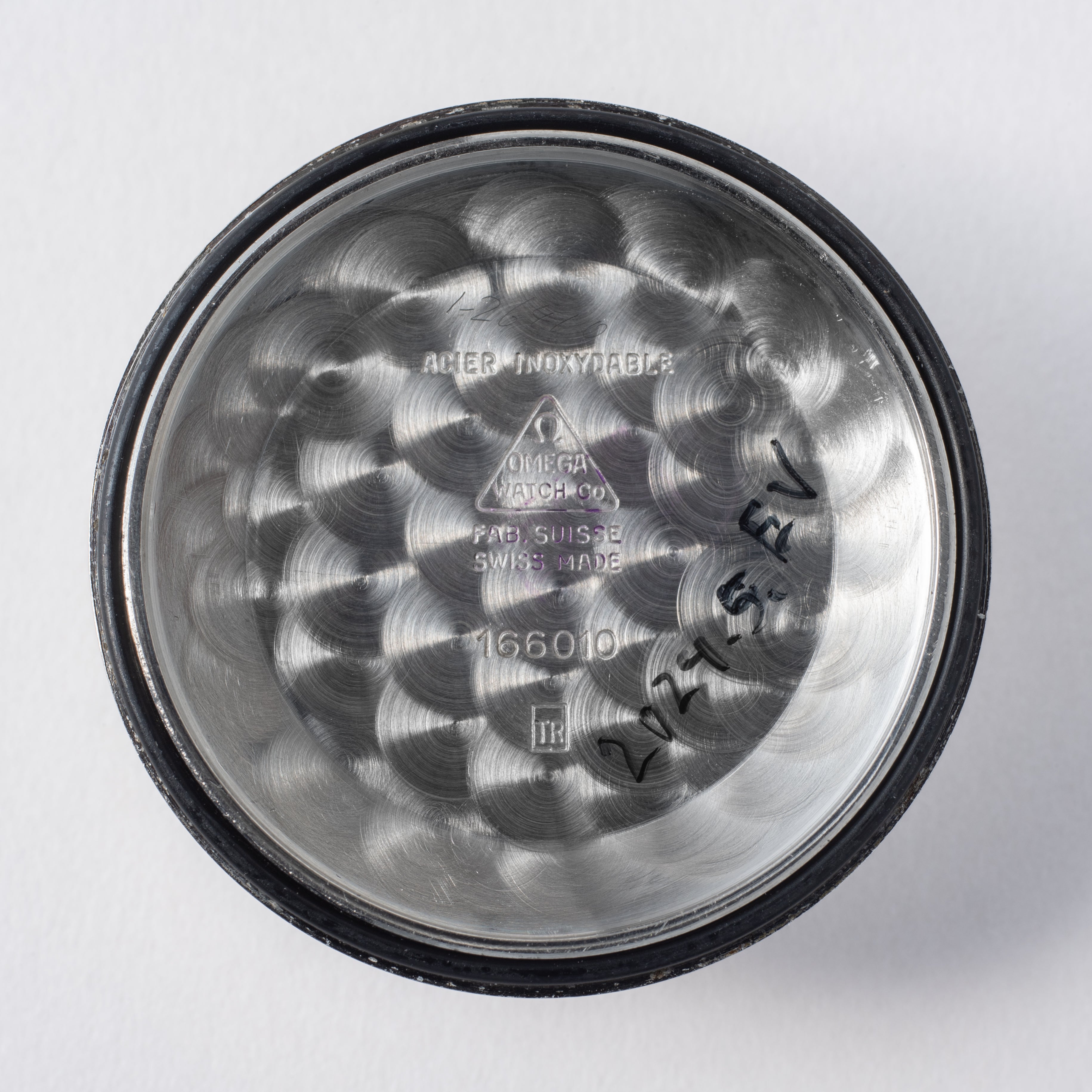 OH済 オメガ シーマスター クロスライン ドルフィン針 純正ライスブレス AT オメガ シーマスター 1965年製 クロスライン Ref.166.010 ブレス付き