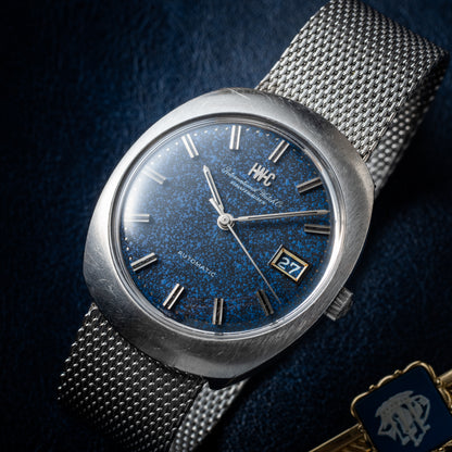 IWC ブルーマーブルダイヤル 1974年製 トノーケース 純正メッシュブレス ギャラ付