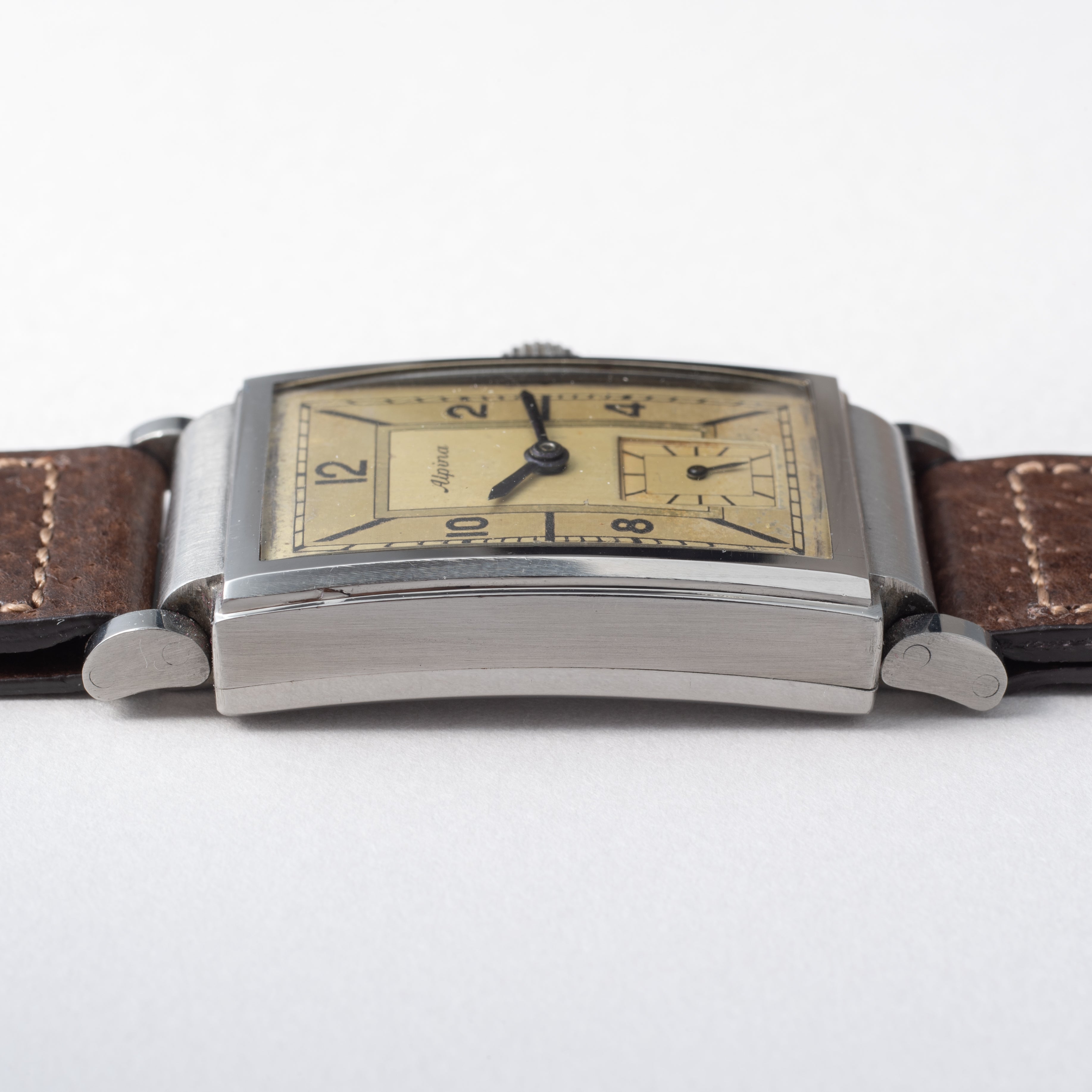 アルピナ レクタンギュラー 1940年代製 手巻き 可動ラグ スモールセコンド