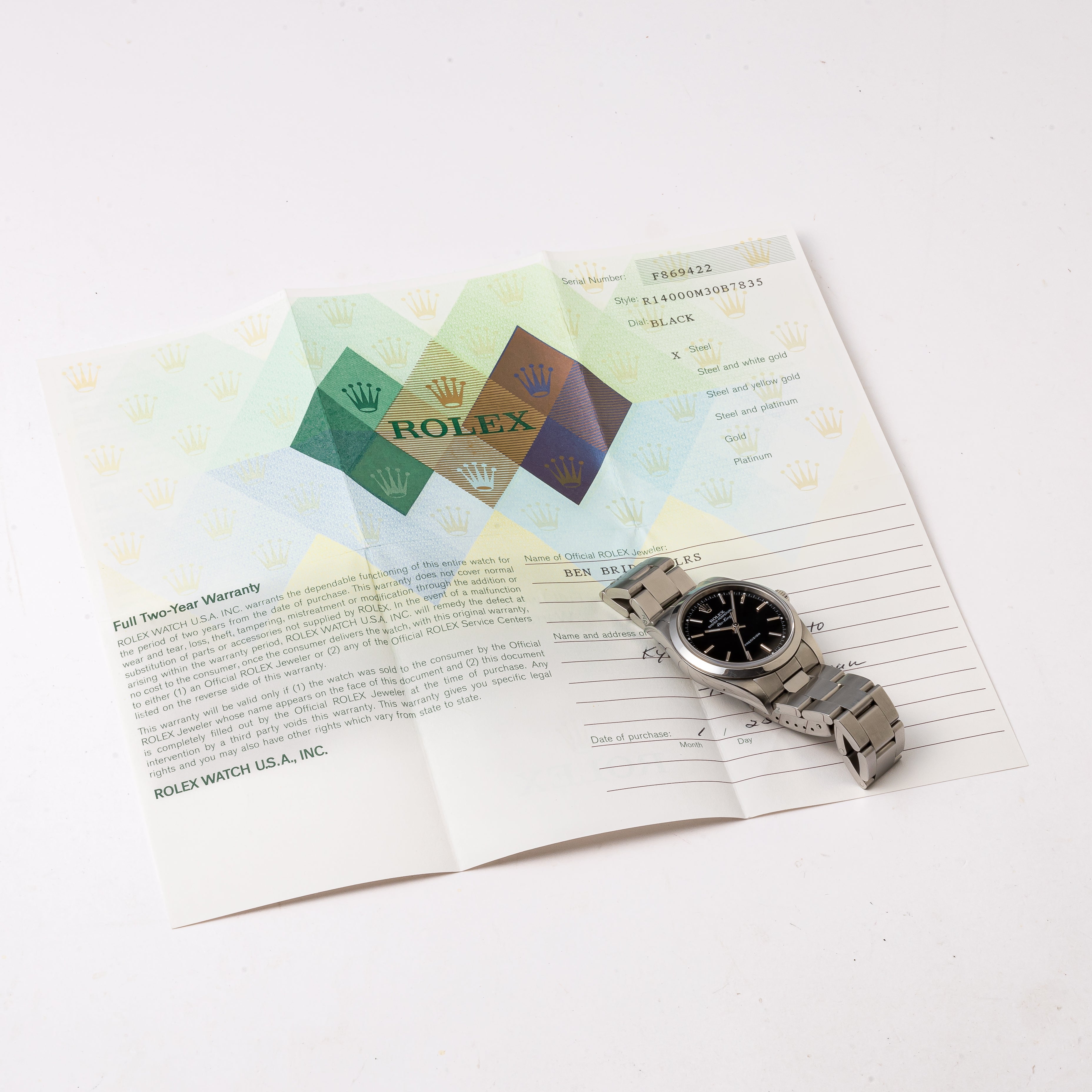 ロレックス ROLEX 緑 空箱 腕時計 BOX 取扱説明書 ケース付き