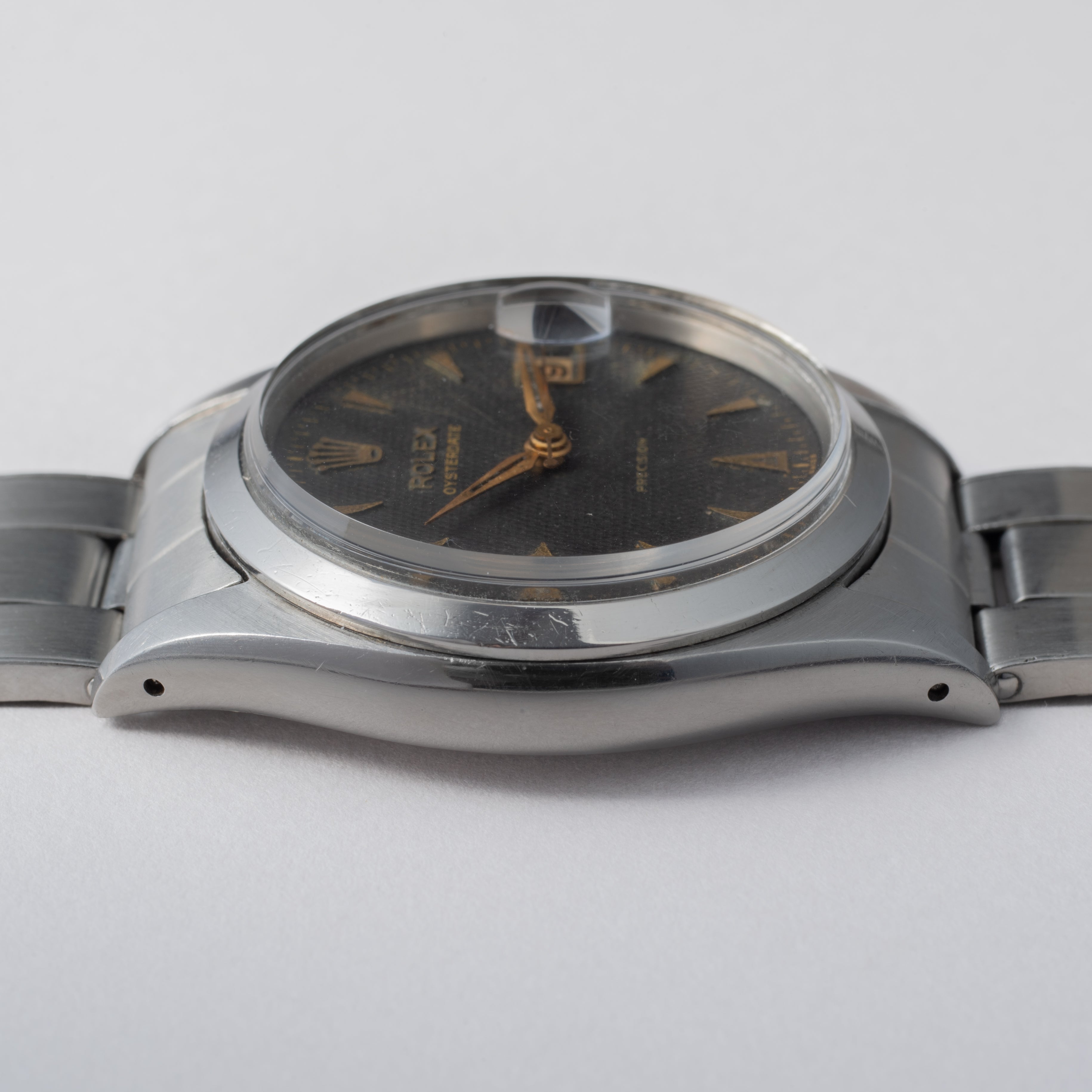 ロレックス オイスターデイト 1954年製 Ref.6494 赤黒カレンダー ブラックギョーシェダイヤル
