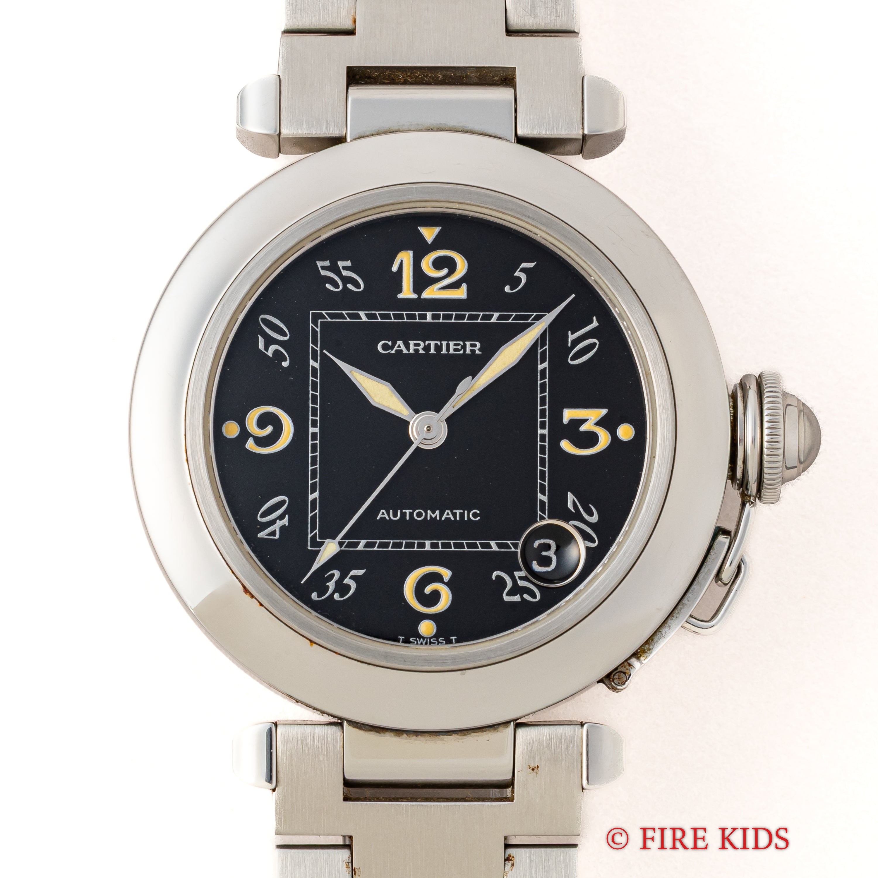 カルティエ パシャC オートマチック ブラックダイヤル 1990年代製 トリチウム