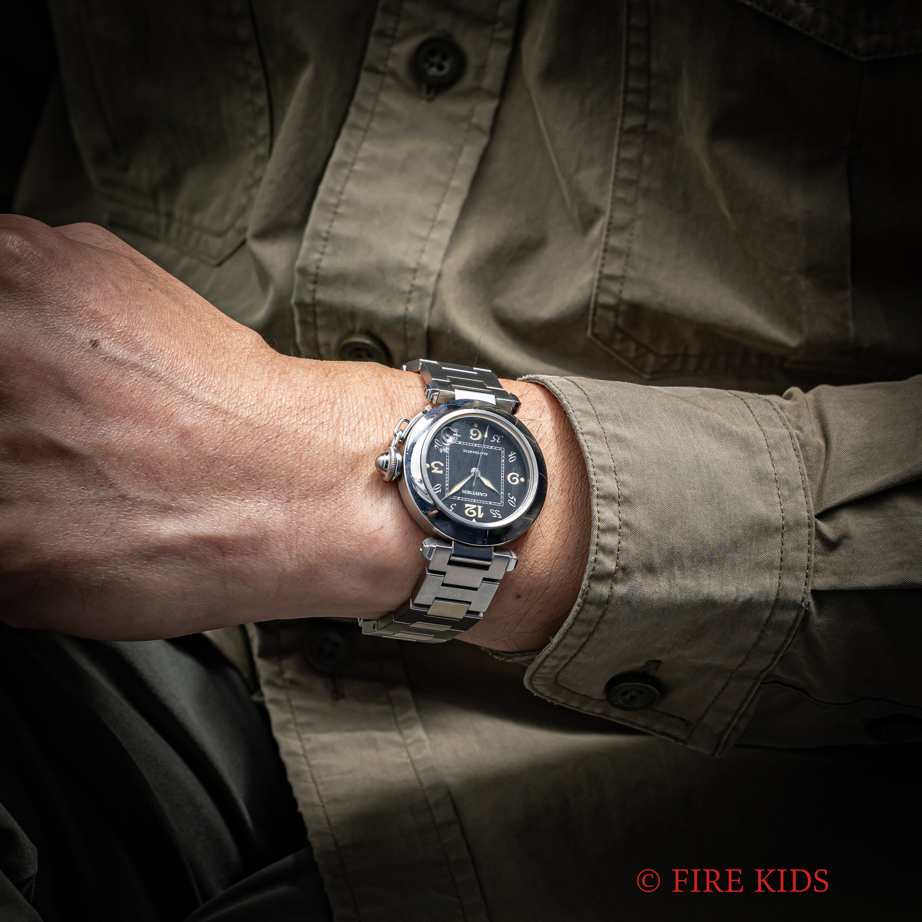 カルティエ パシャC オートマチック ブラックダイヤル 1990年代製 トリチウム