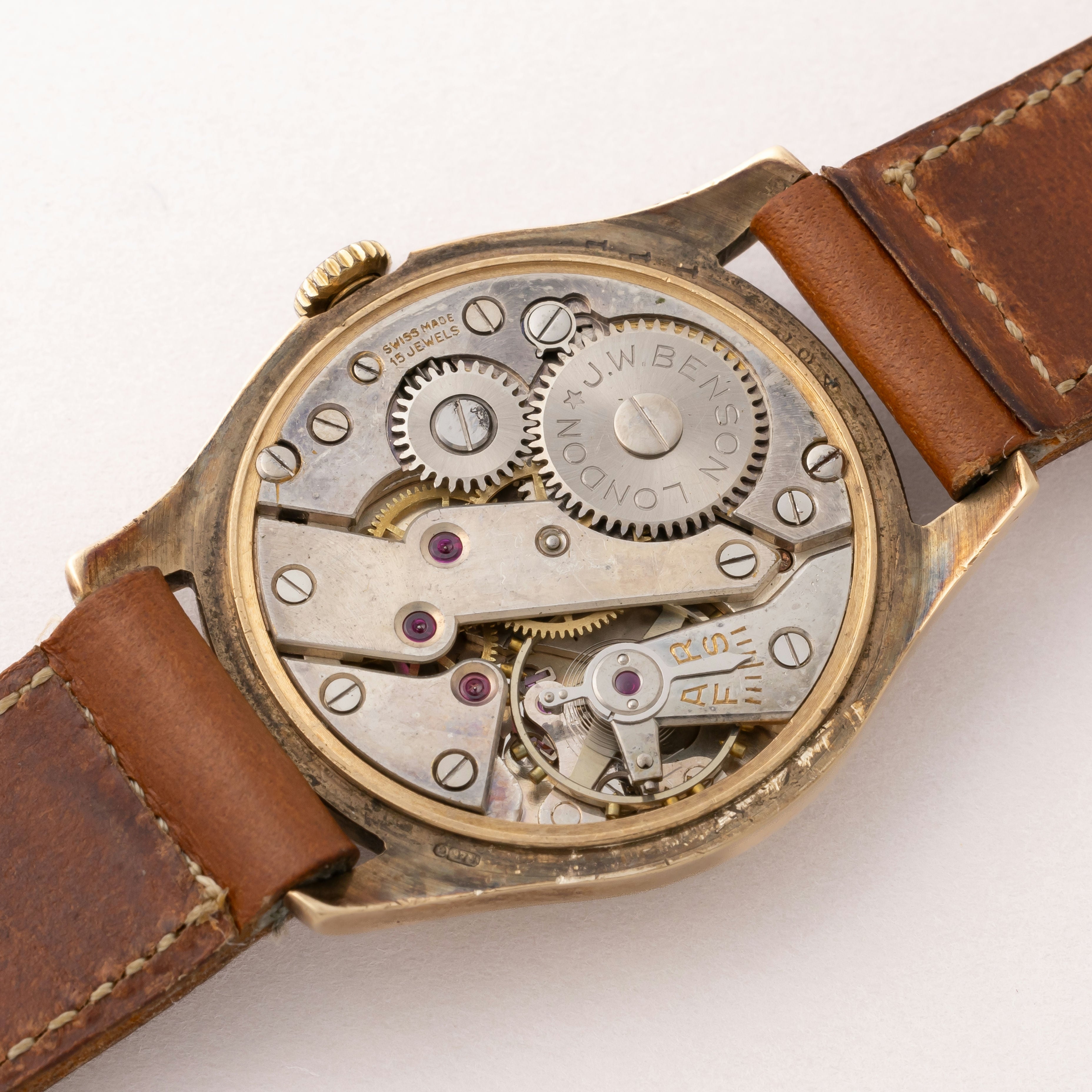 誇り高き英国の伝統2!1940s J.W.ベンソン】四角手巻きメンズ腕時計 ...