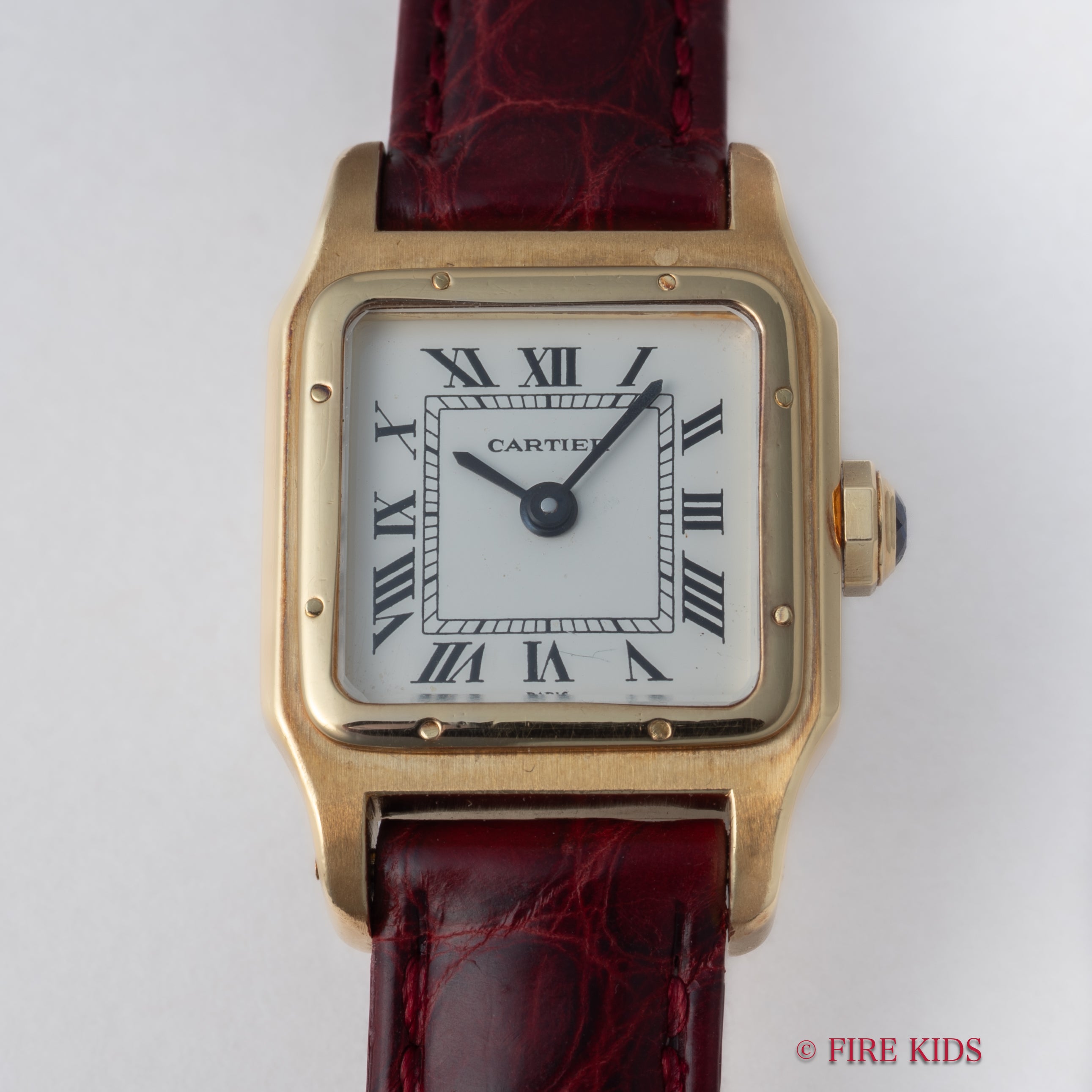 Cartier 18Kゴールド サントス Cartier Santos Mens 39.8mm 18k Yellow Gold Watch Iced Out