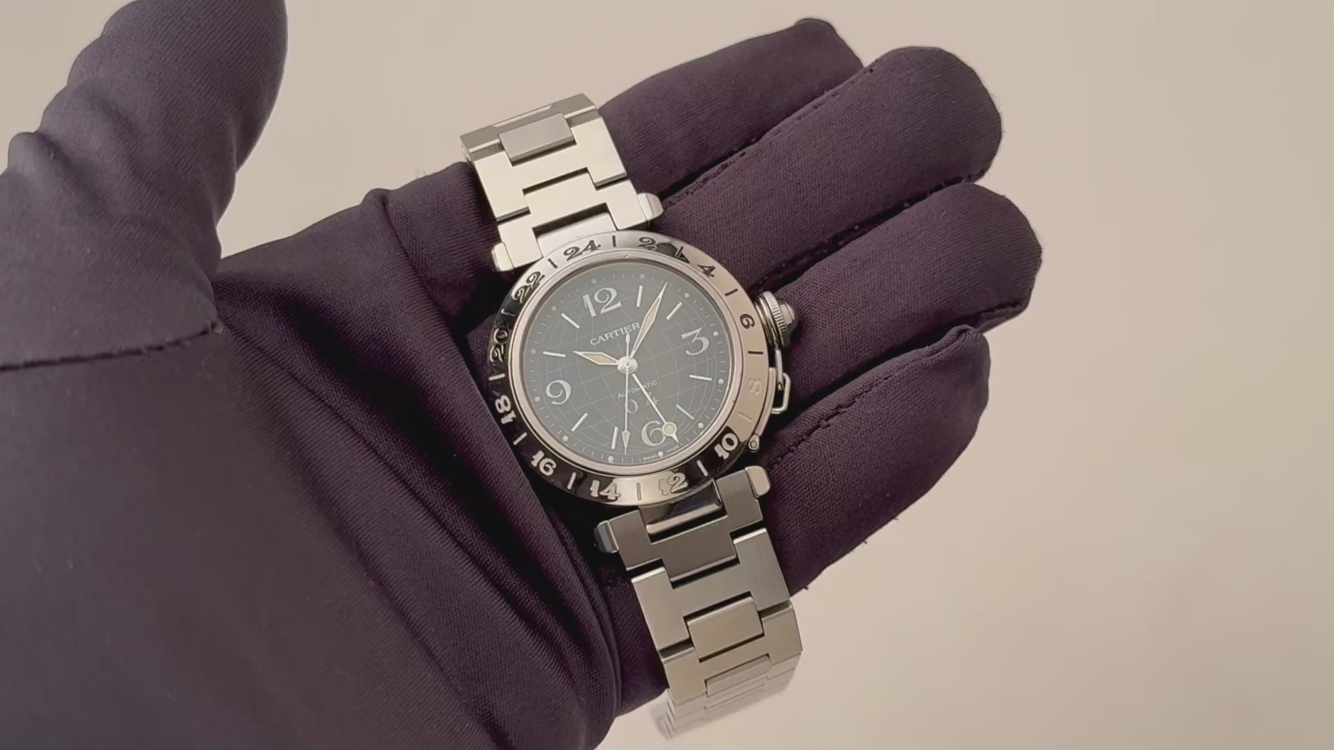 セール人気Cartier カルティエ パシャC ビッグデイト ブラック 自動巻 メンズ 腕時計 W31047M7 2475 黒文字盤 ベルト約18.5cm 店舗受取可 パシャC