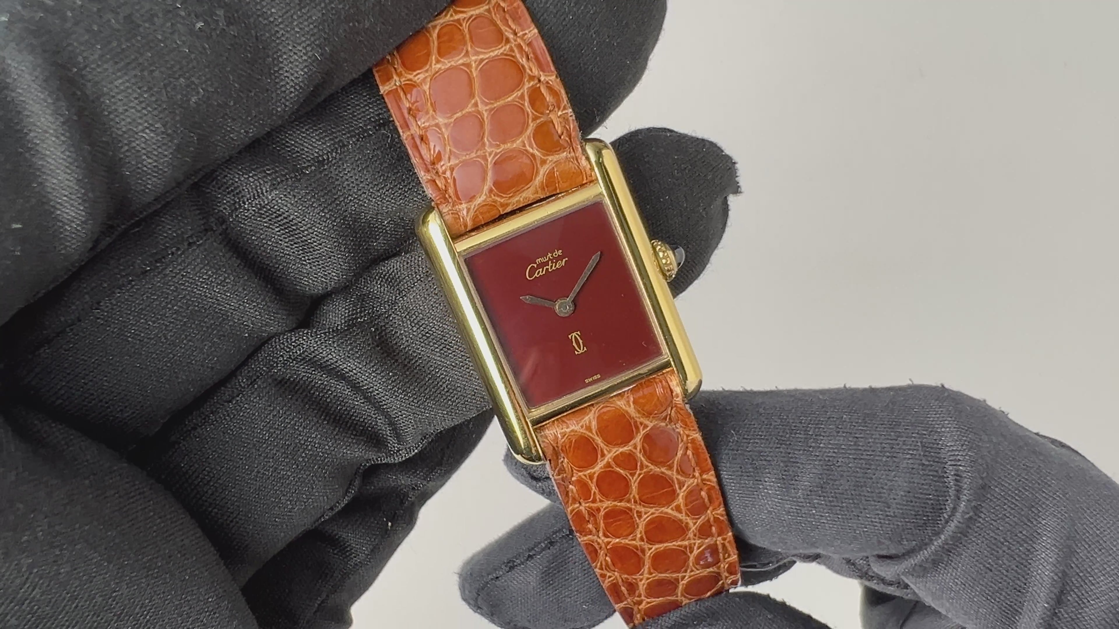 カルティエ マストタンク 1980年代製 SMサイズ 手巻き ボルドー