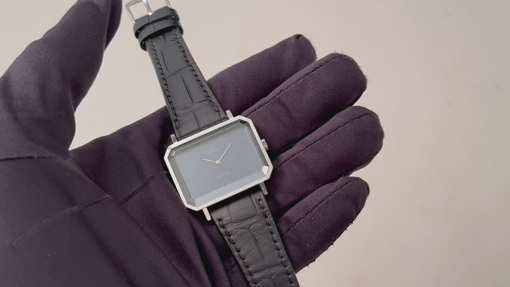 オメガ デ・ヴィル 角型 ブルーダイヤル 1973年製 手巻き カット
