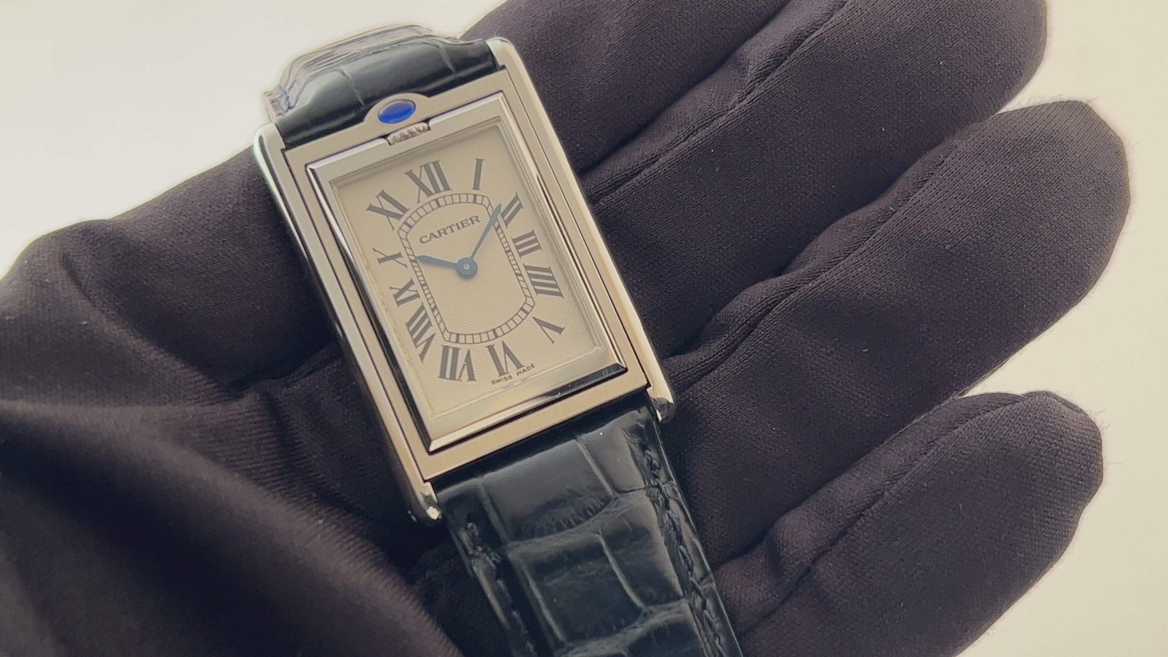 Cartier カルティエ 時計用レザーベルト ブラック 純正尾錠 ラグ幅13 