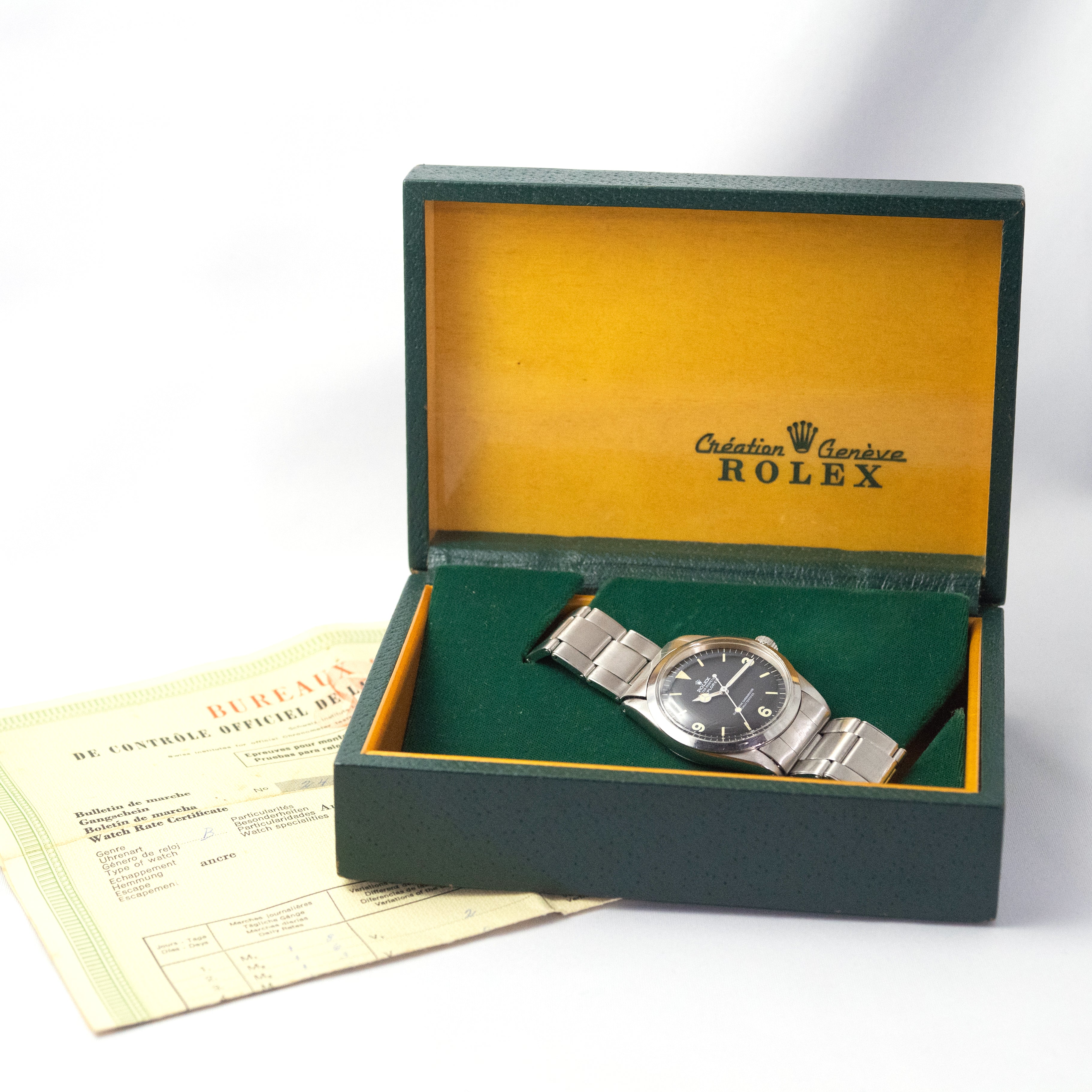 ロレックス エクスプローラー Ⅰ 1967年製 フロッグフット Ref.1016 箱クロノメーター証付き