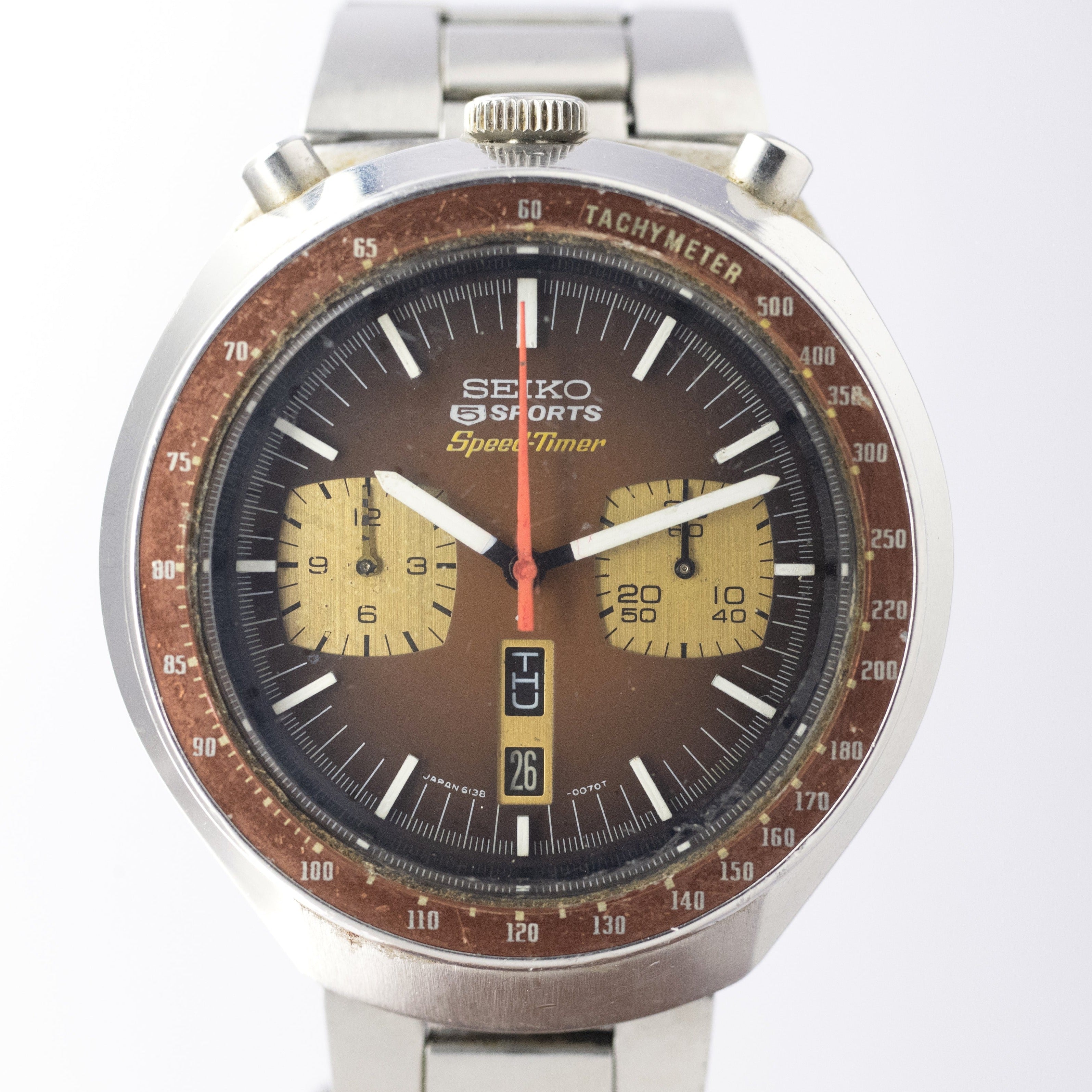 極美品◇SEIKO セイコー5 スピードタイマー◇茶馬 6138-0040 - 時計