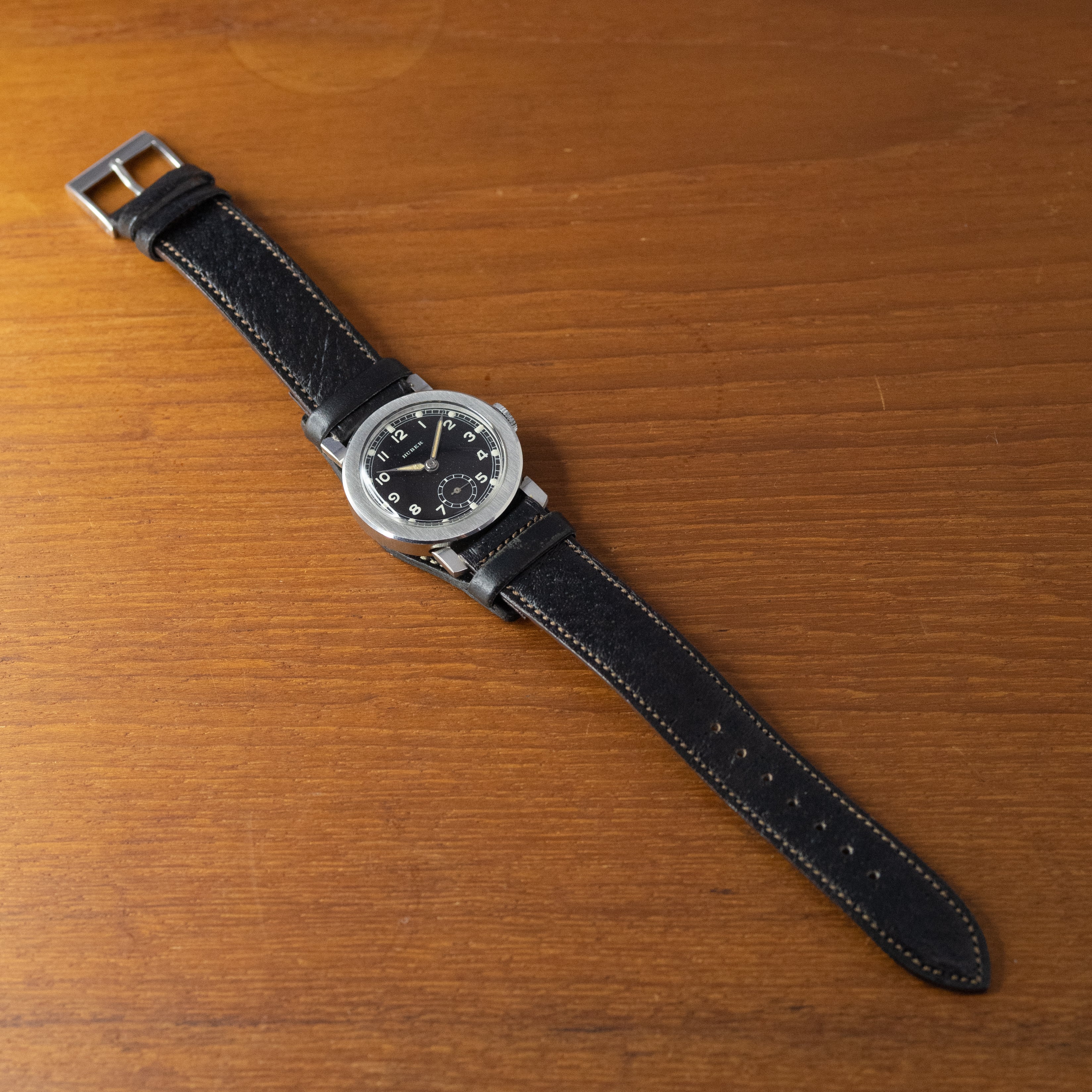 Alpina / BLACK GILT MILITARY DIAL, RECTANGULAR 1930'S