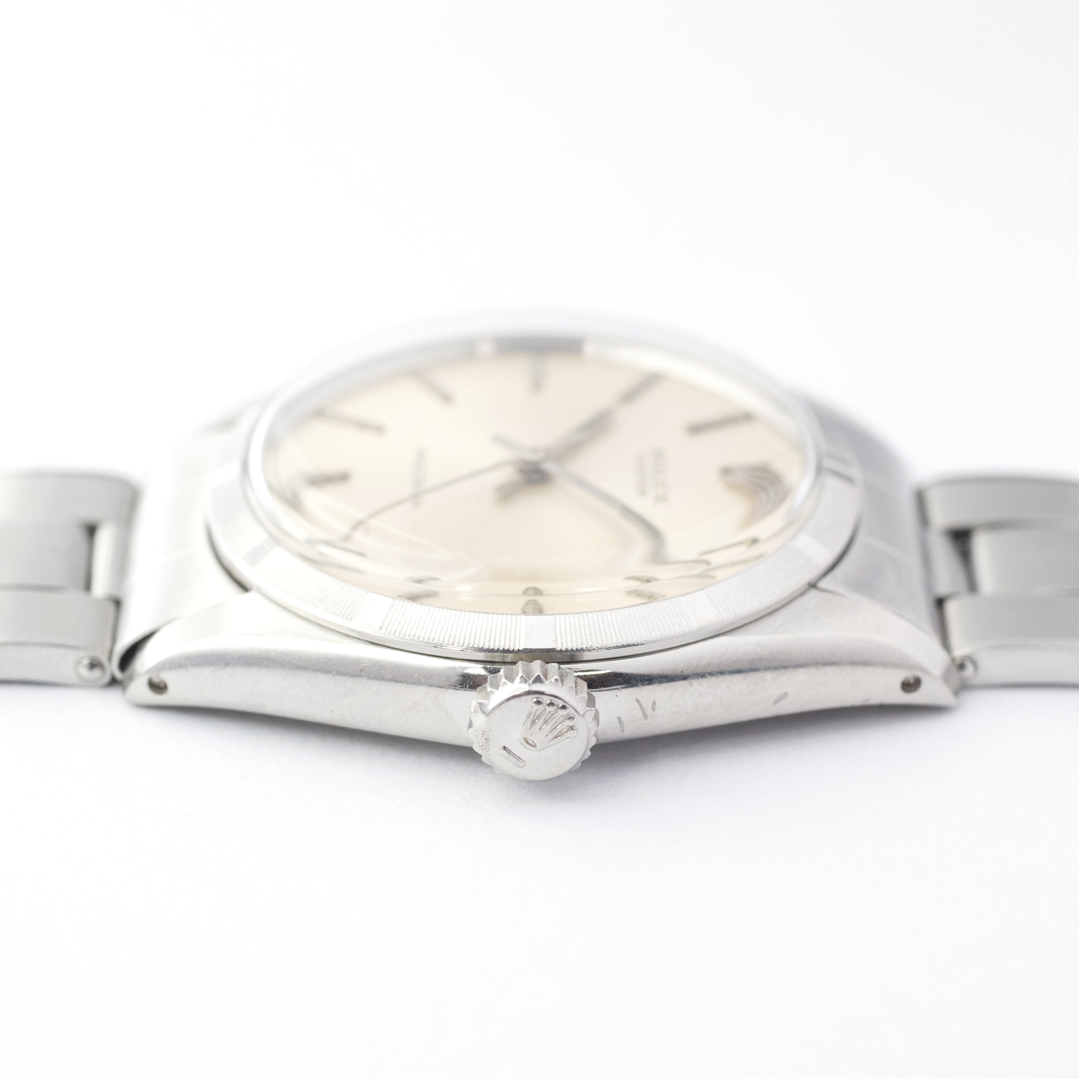 ロレックス オイスター 1966年製 エンジンターンドベゼル Ref.6427 リベットブレス