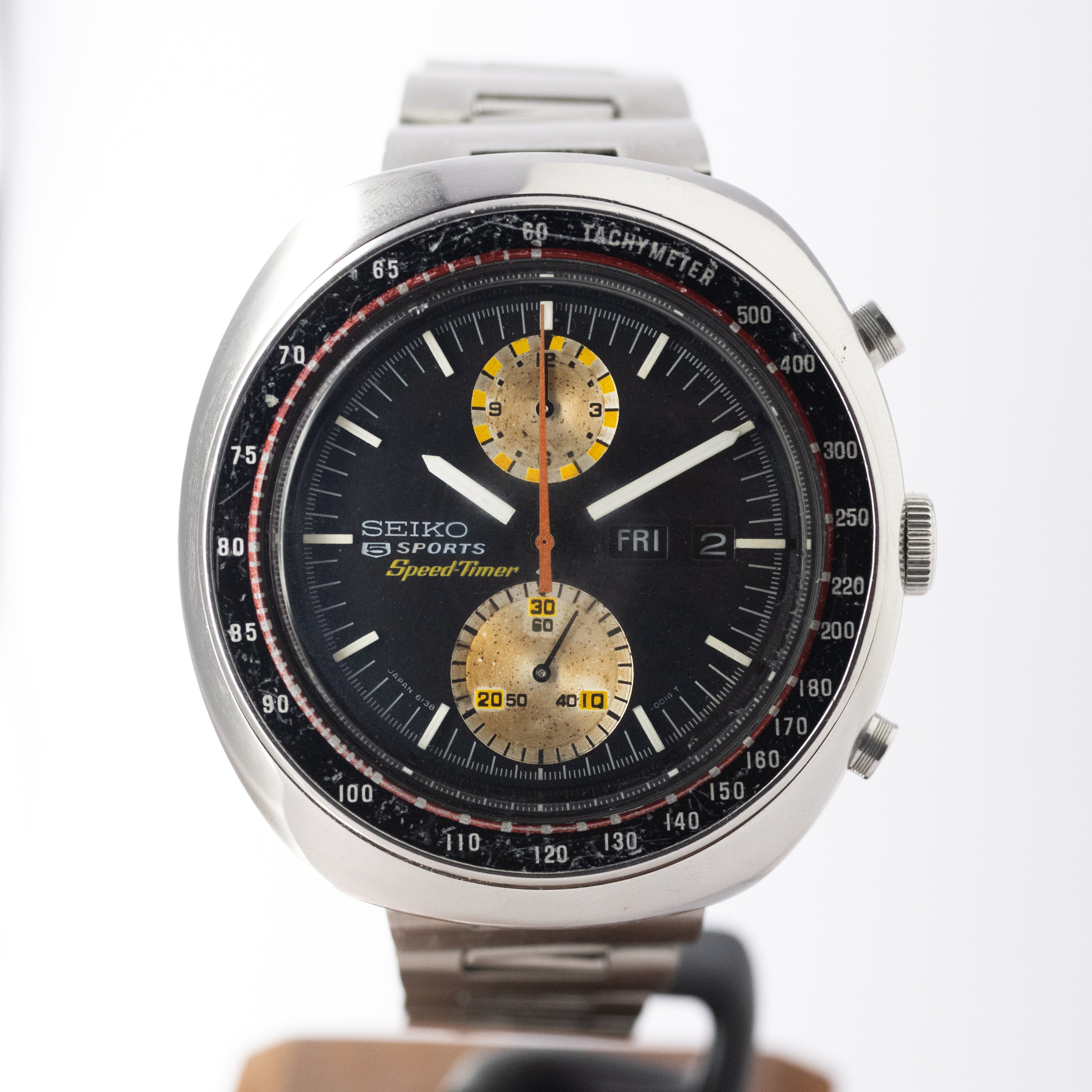 日本製SEIKOCH希少 SEIKO TACHYMETER 6138-0011 クロノグラフ UFO