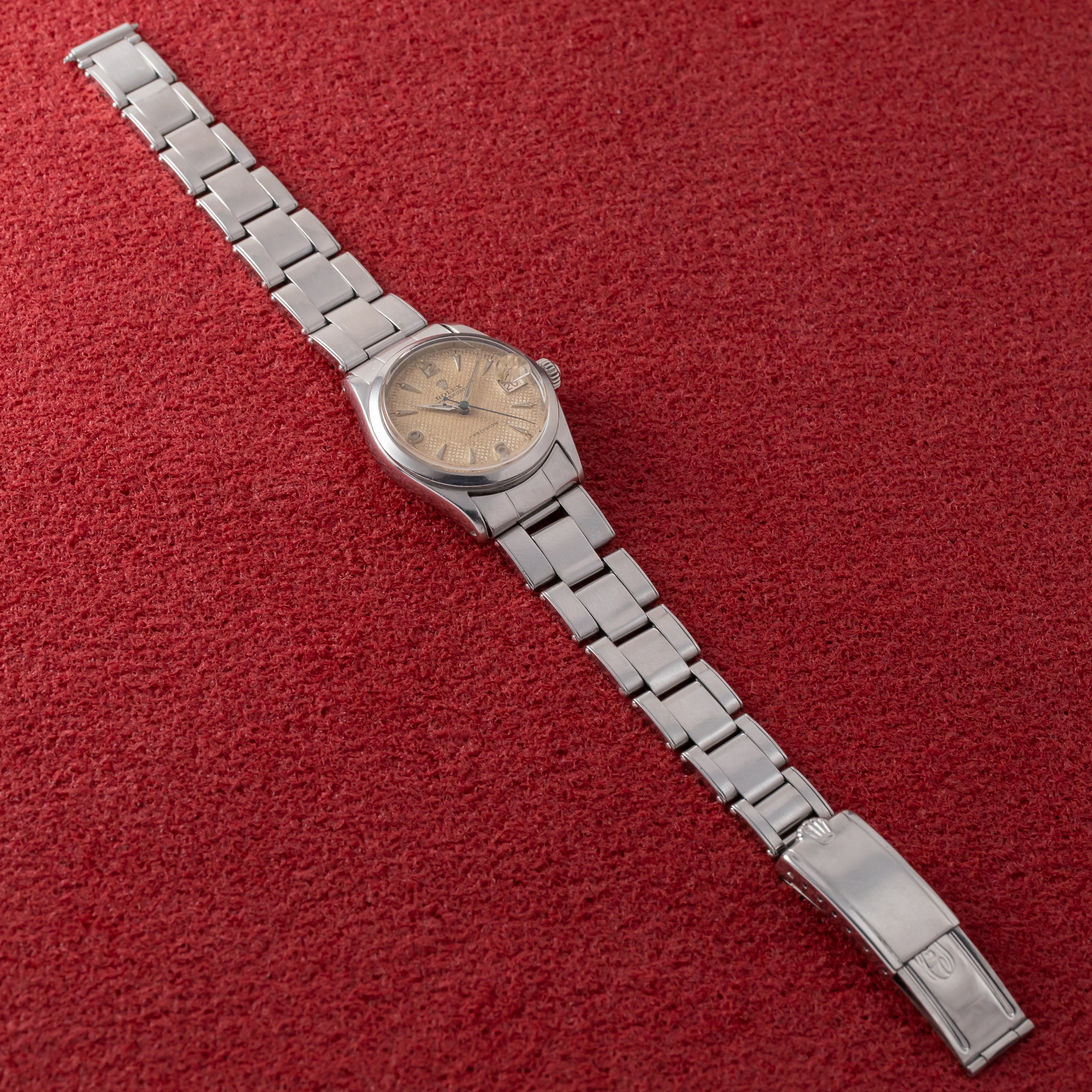 ロレックス オイスターデイト 1953年製 Ref. 6266 ギョウシェダイヤル リベットブレス