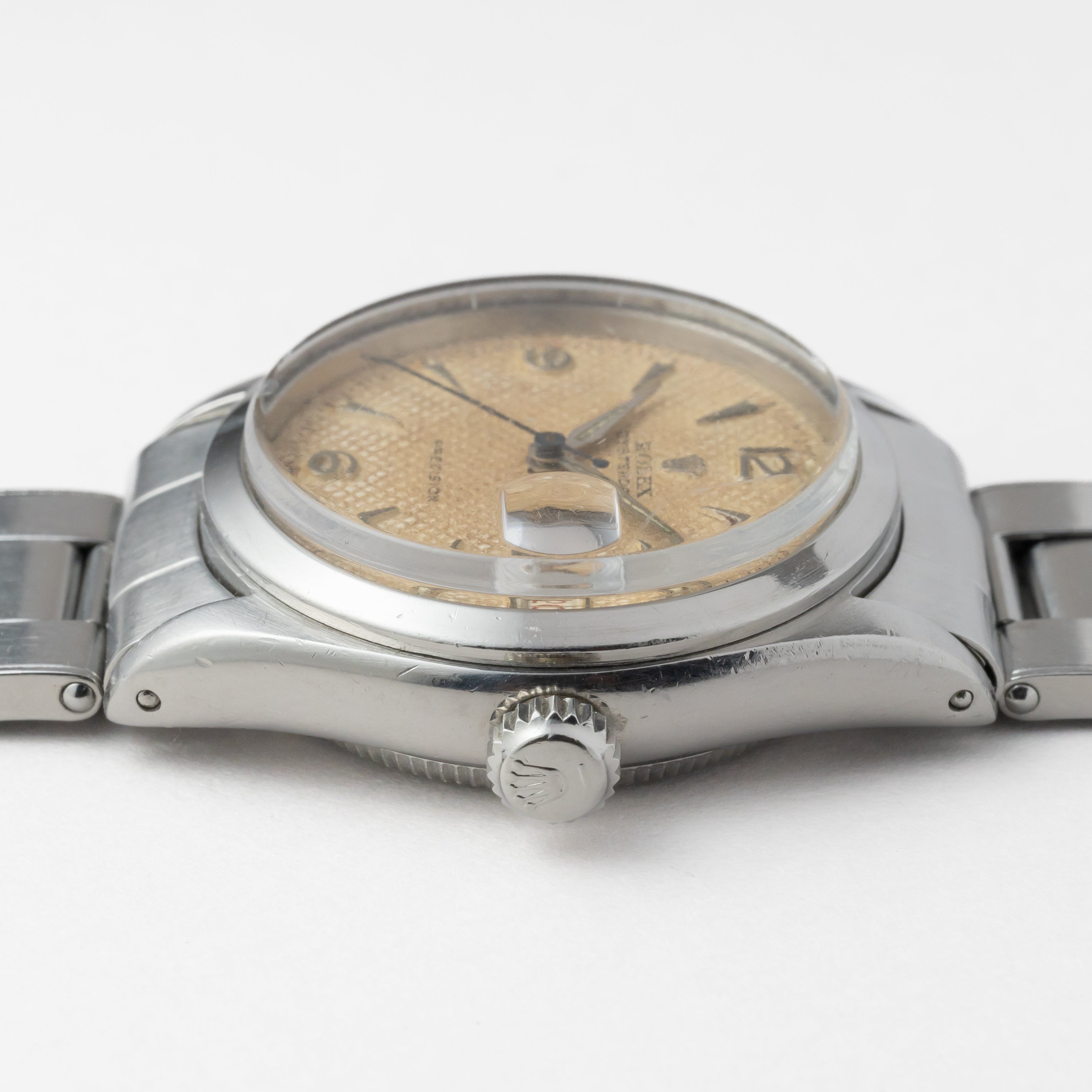 ロレックス オイスターデイト 1953年製 Ref. 6266 ギョウシェダイヤル リベットブレス