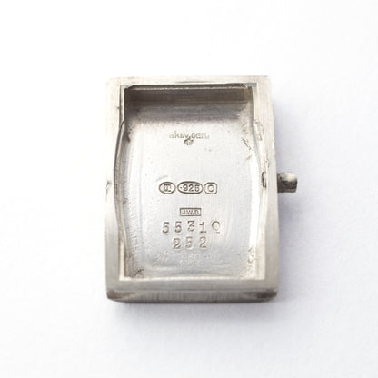 JWベンソン 銀無垢レクタンギュラー クラムシェル 箱付き 1930年代 手巻き