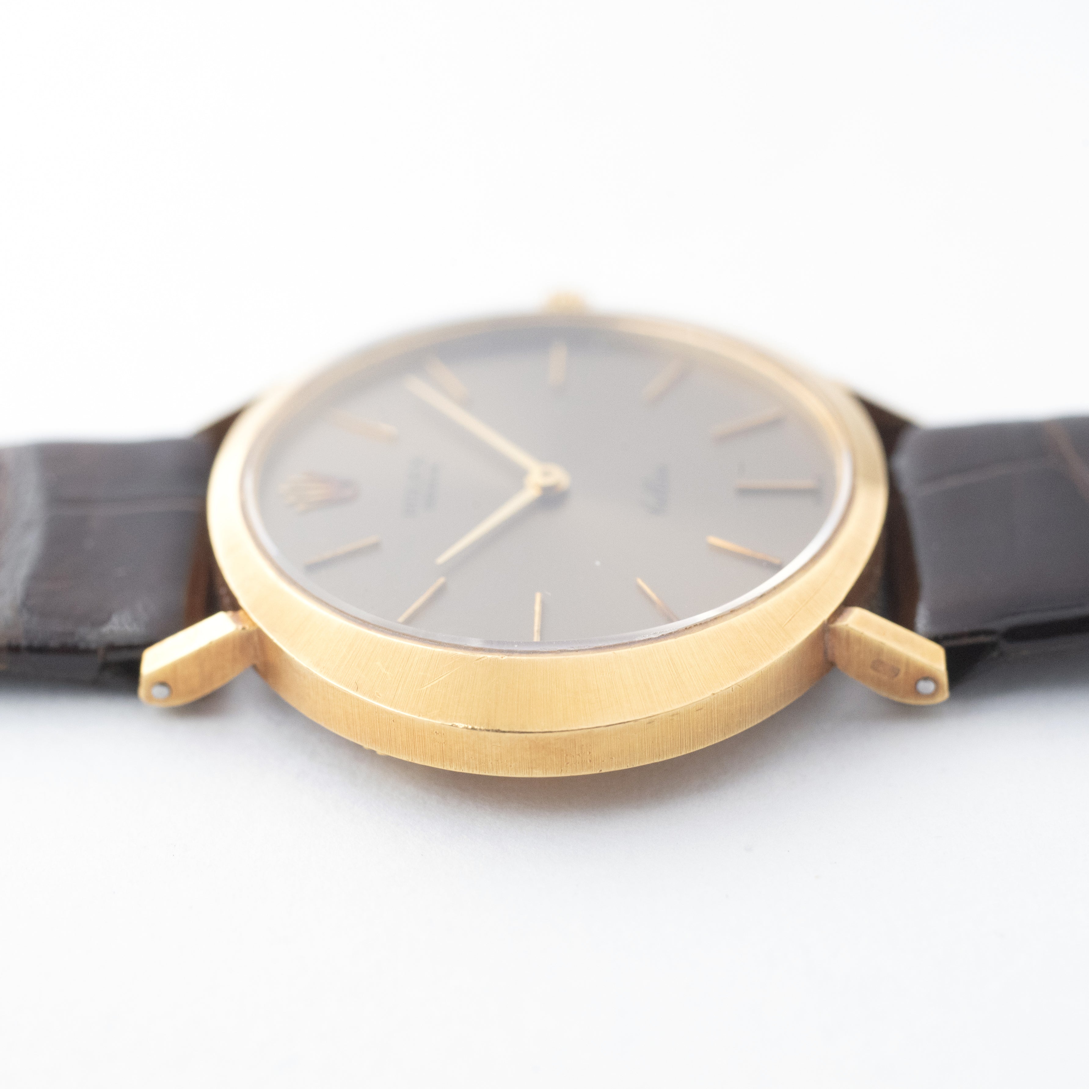ロレックス チェリーニ18KYG グレーダイヤル 1971年製 Ref.3758 純正尾錠