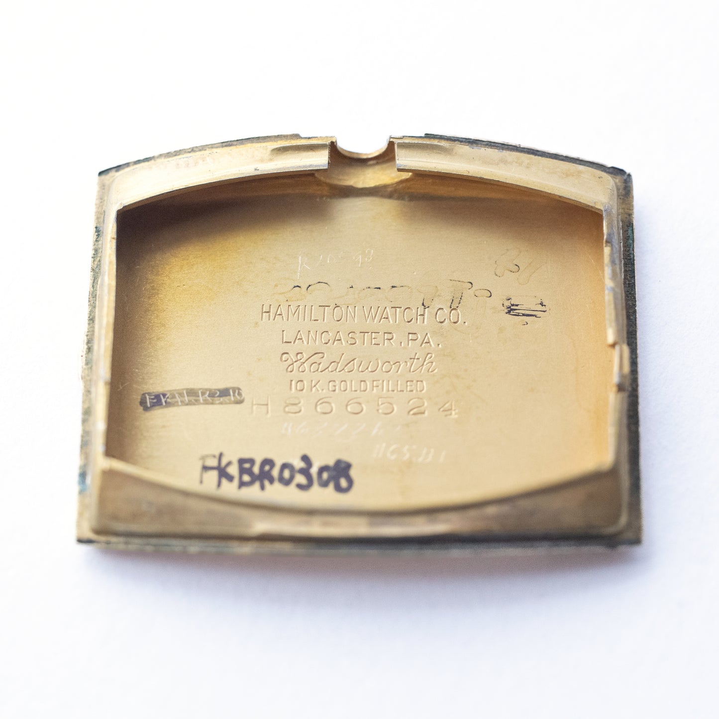 ハミルトン 角金 10KGF トノー型 手巻き 1940年代