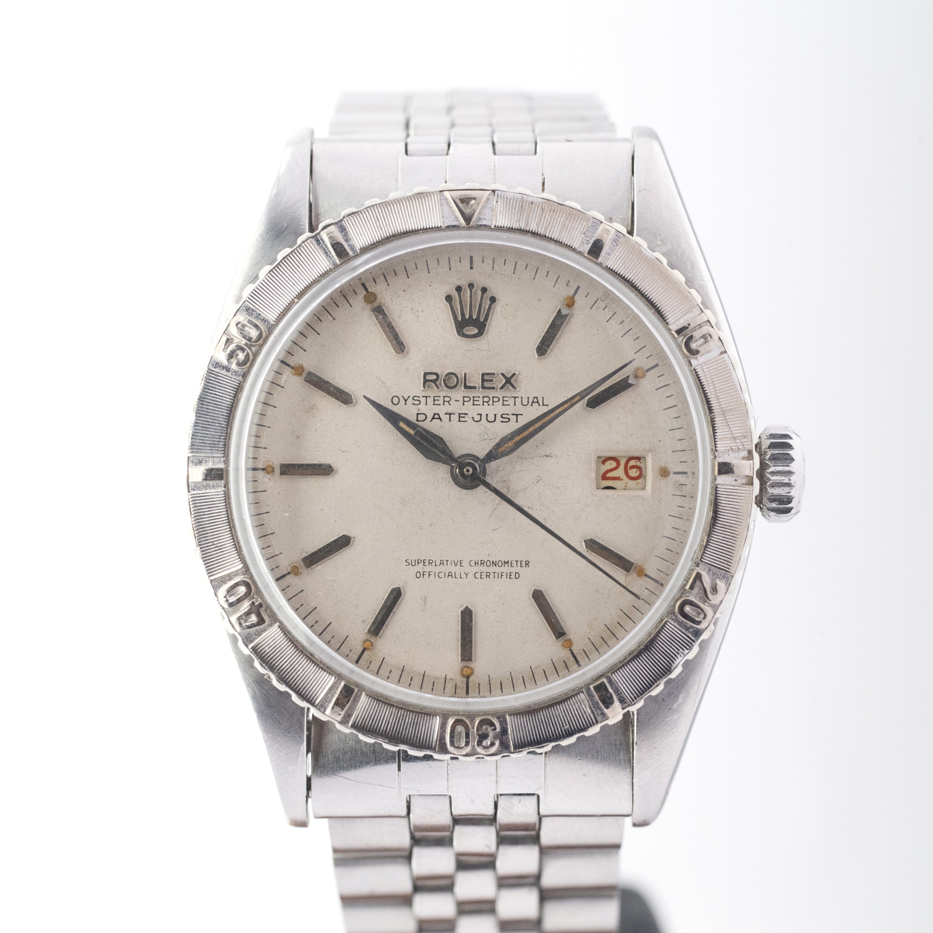 ロレックス サンダーバード 1958年製 Ref.6609 WGベゼル赤黒カレンダー