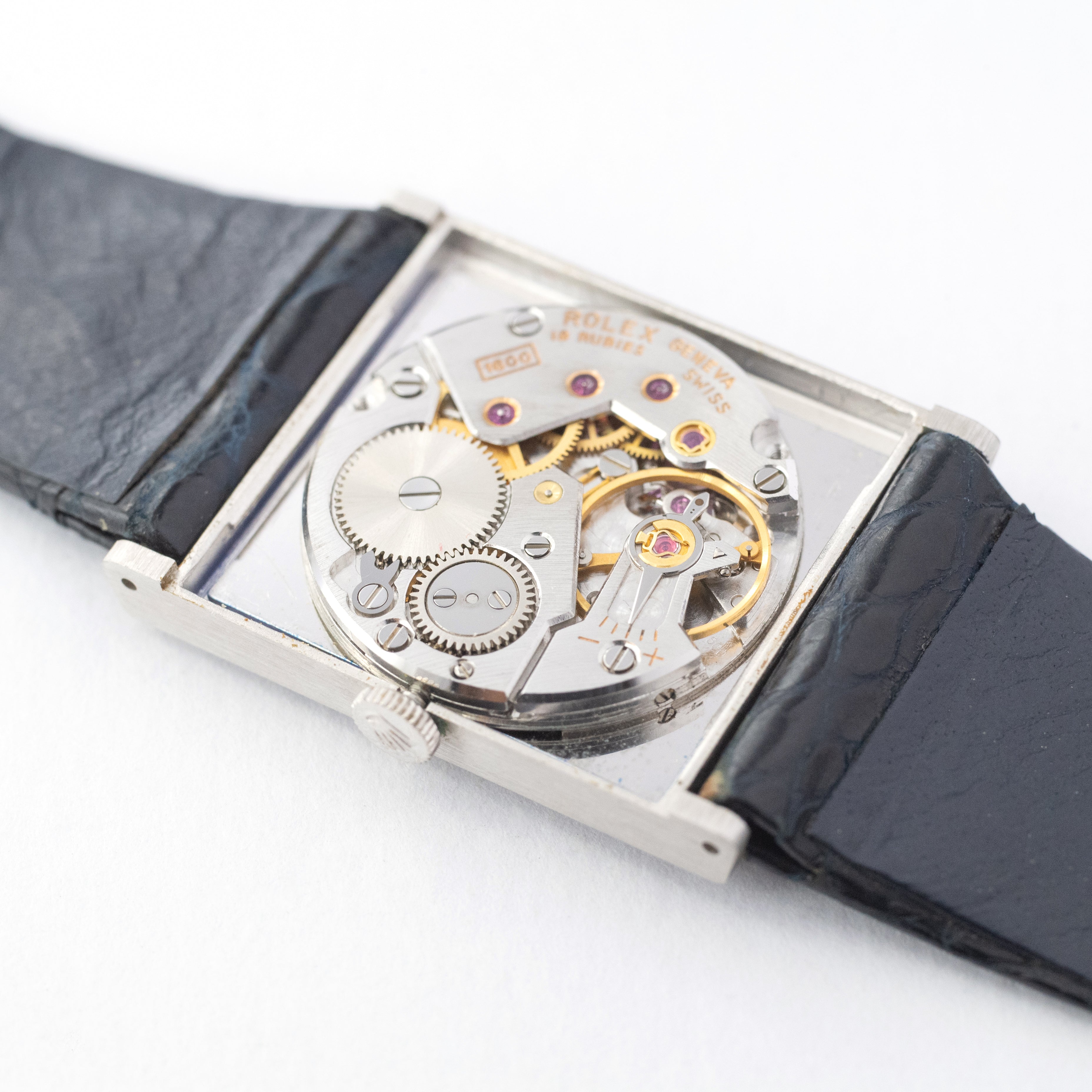 ロレックス チェリーニ 18KWG 1972年製 ダークブルーダイヤル レクタンギュラーケース
