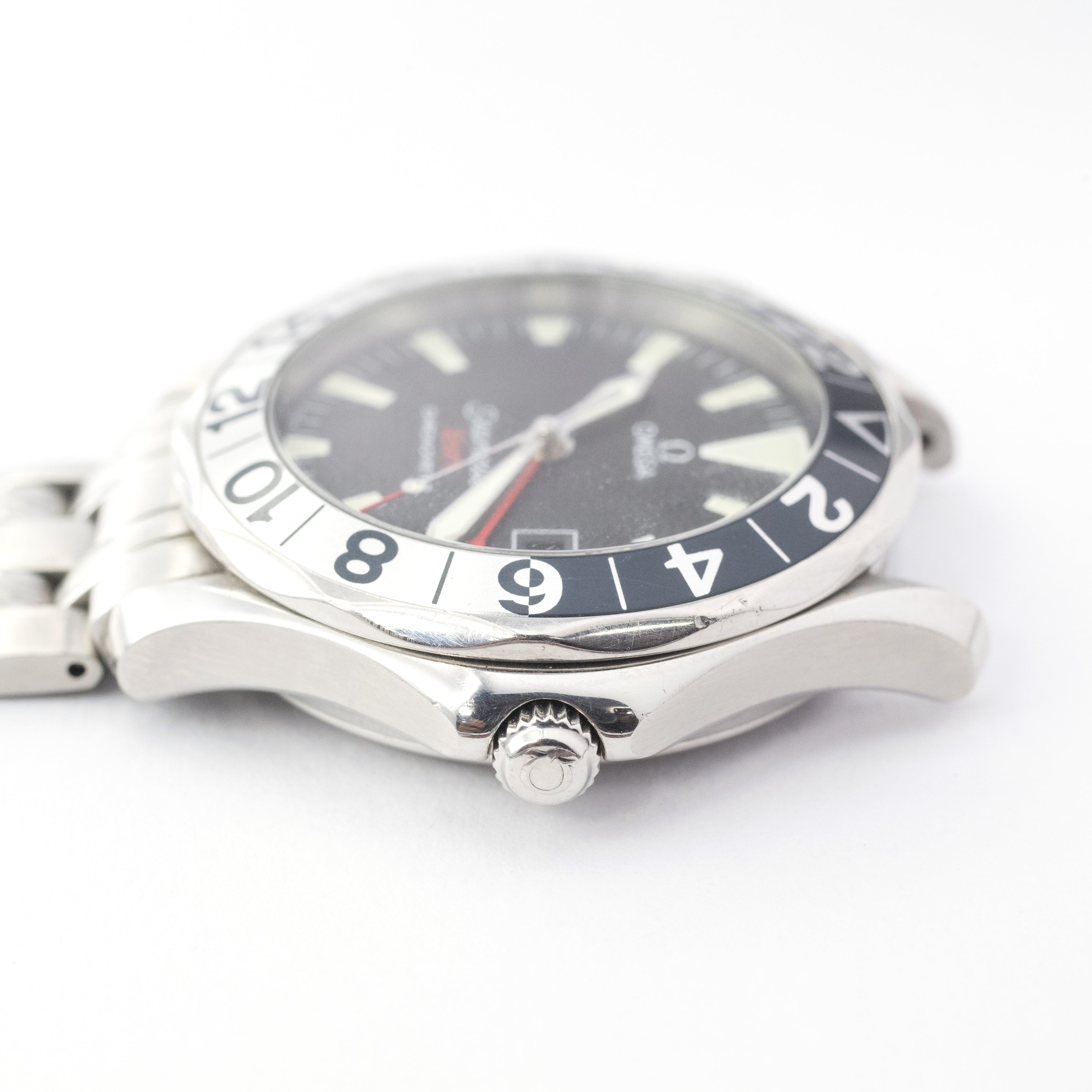 オメガ シーマスターGMT 1999年製 ギャラ、タグ付き シーマスター50周年記念モデル