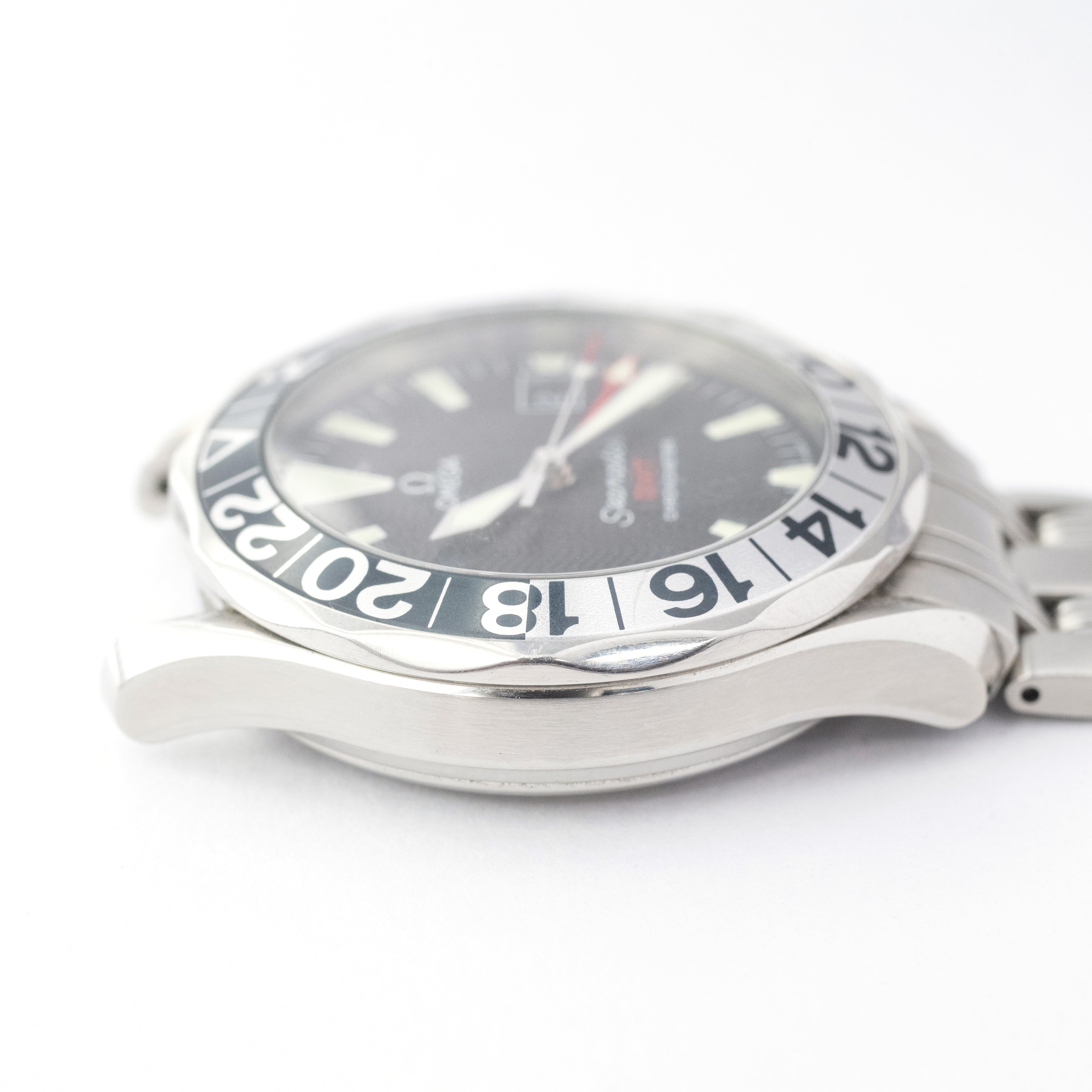 オメガ シーマスターGMT 1999年製 ギャラ、タグ付き シーマスター50周年記念モデル
