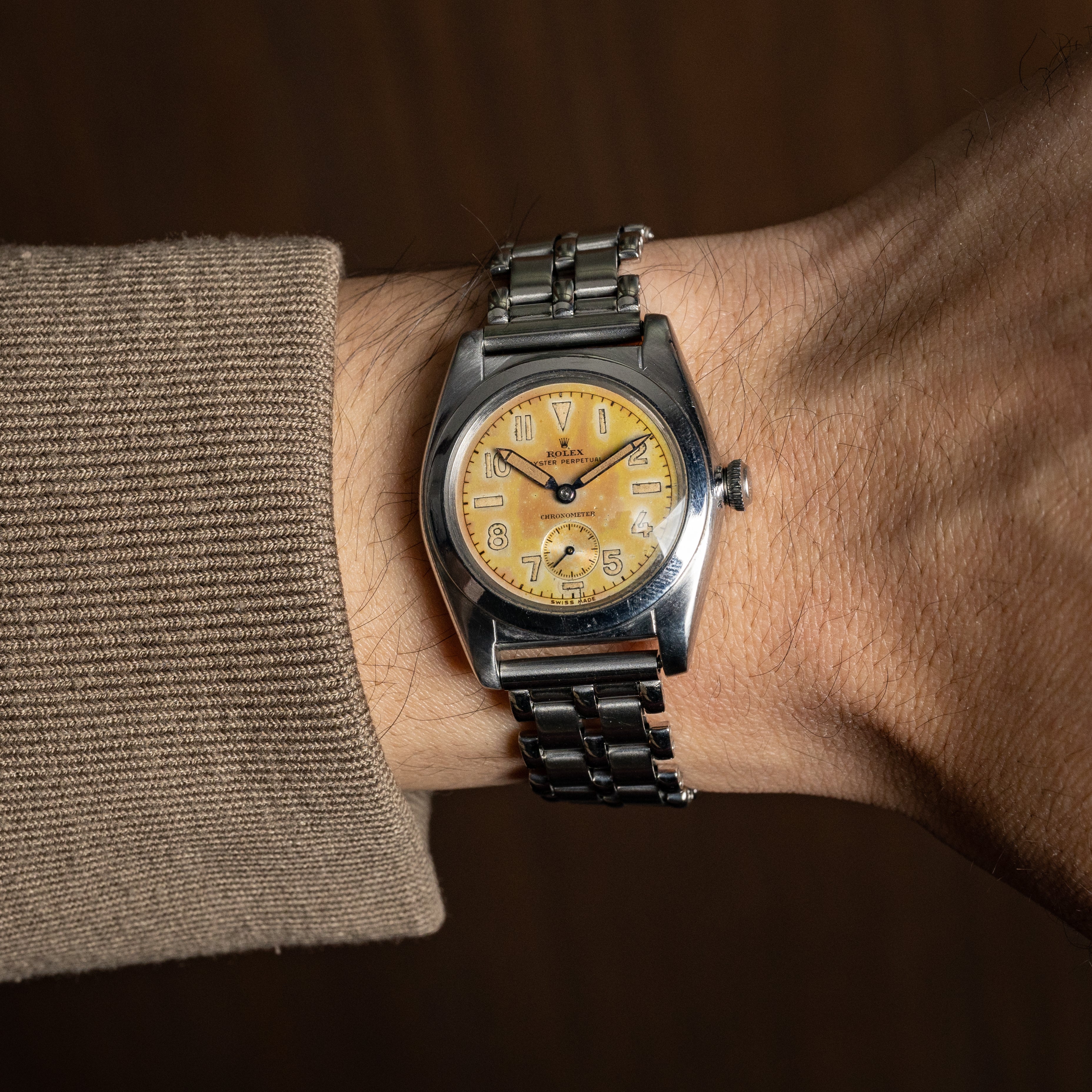 最短発送インピキオ バブルバック スモールセコンド 手巻き 黒文字盤 SS ボーイズ 腕時計高級クロコ型レザーベルト　INCIPIO　インキピオー　90s アナログ（手巻き）