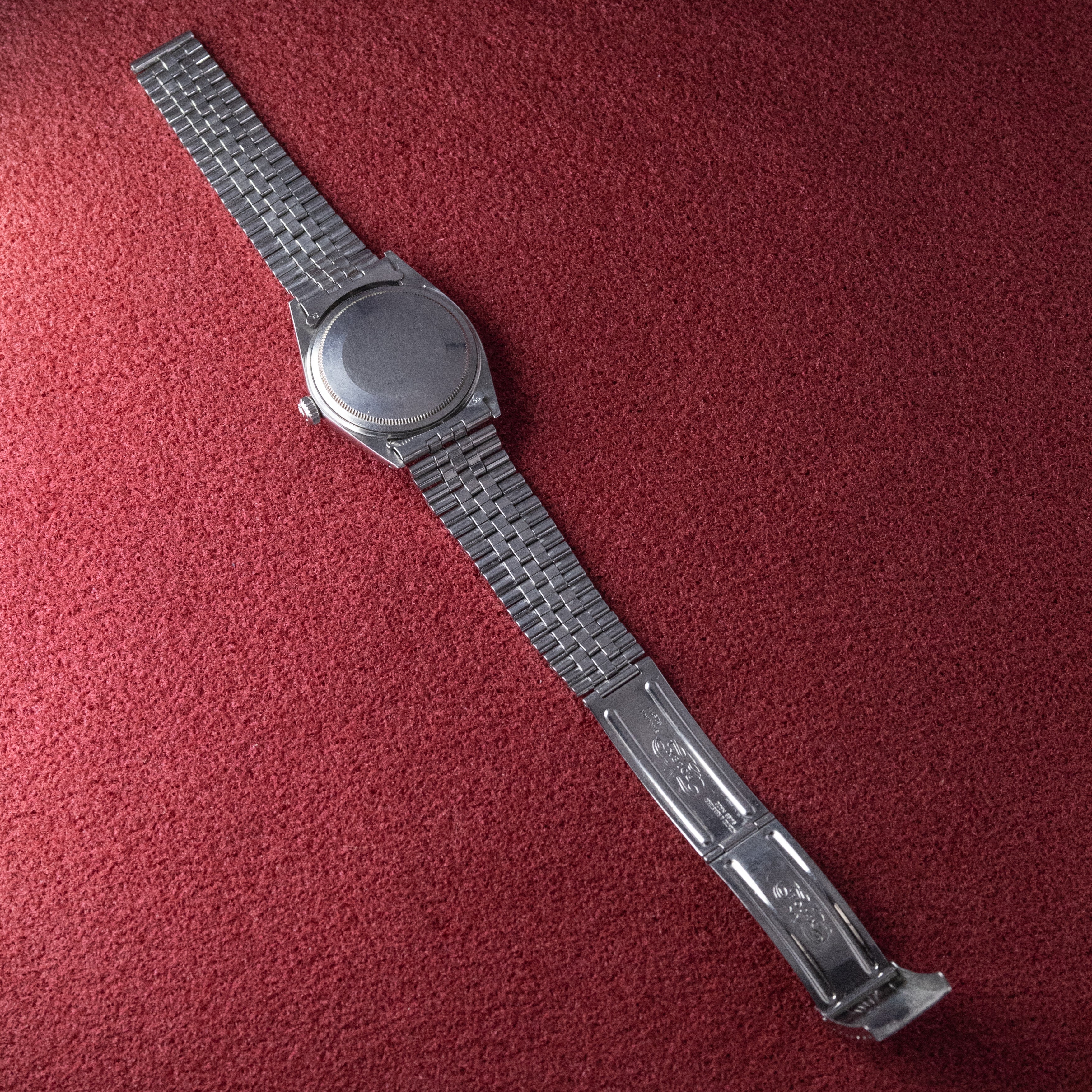 ROLEX 自動巻き 時計 シルバー/ブラック ロレックス/オイスターパーペチュアルデイト/マットブラック
