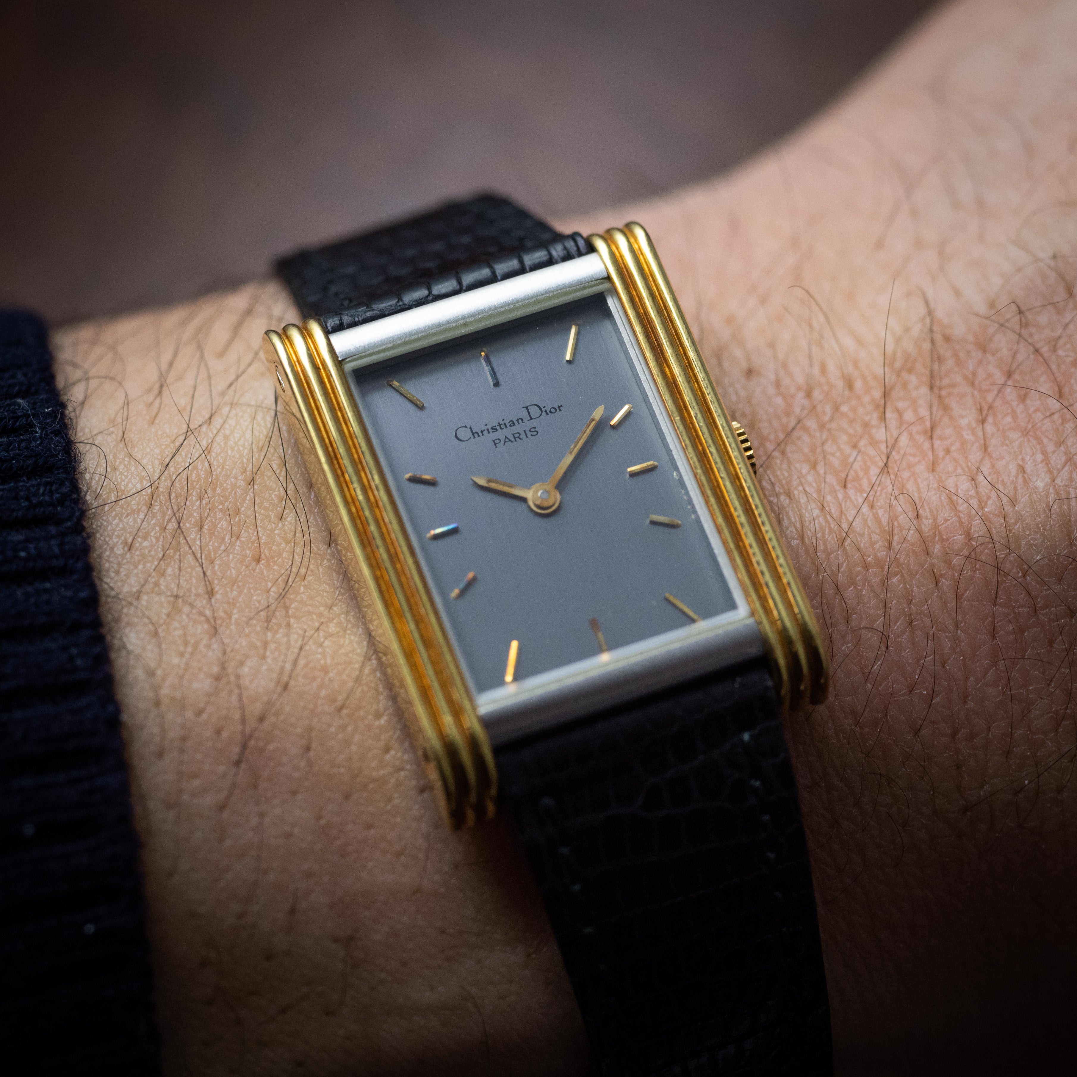 超希少　クリスチャンディオール　グリーン　ローマン　腕時計　1980年代本体のみ