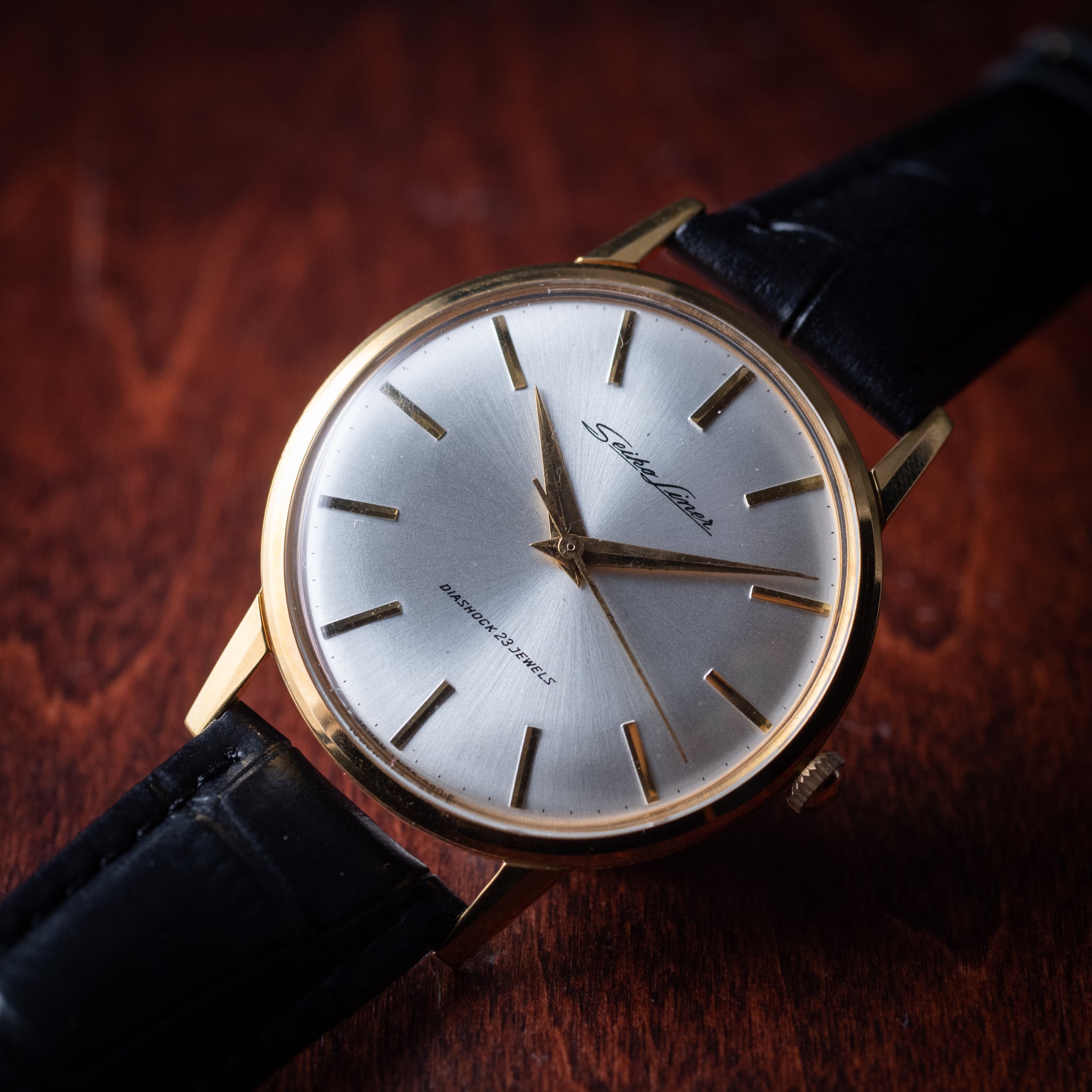 ビンテージ Seiko Liner オシャレな手巻きメンズ 腕時計 - 腕時計