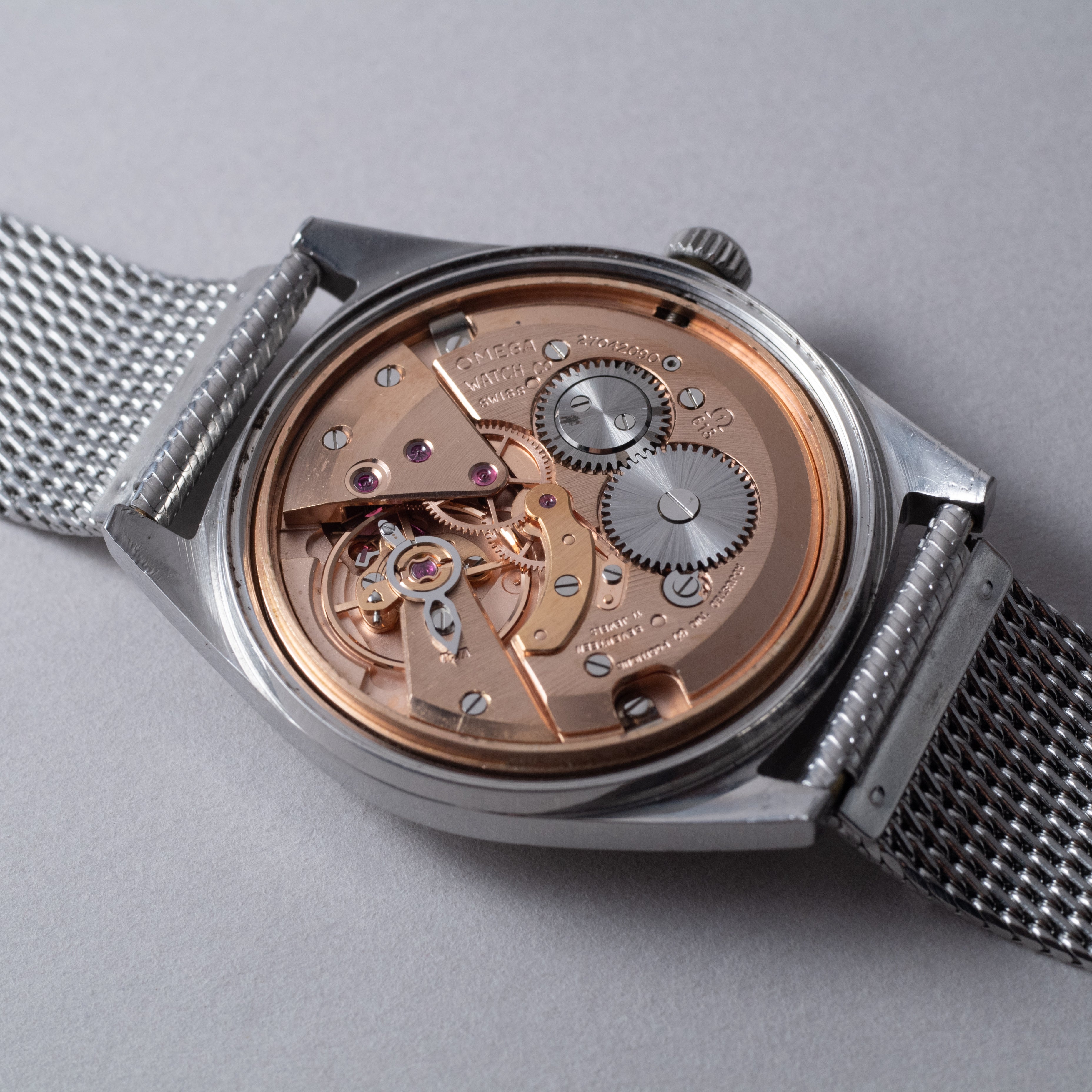 オメガ ジュネーブ 1968年製 手巻き Cal.613 純正メッシュブレス