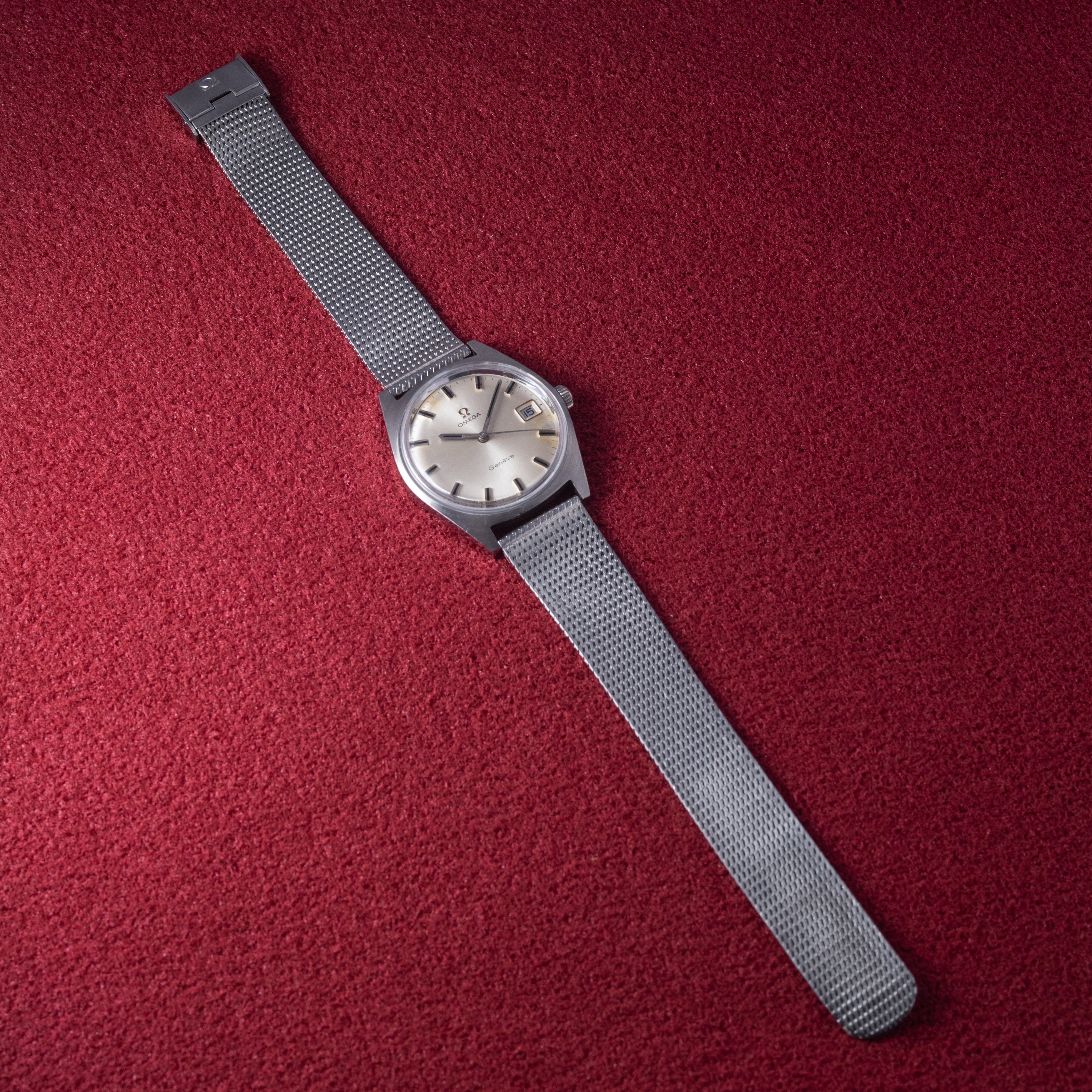 オメガ ジュネーブ 1968年製 手巻き Cal.613 純正メッシュブレス