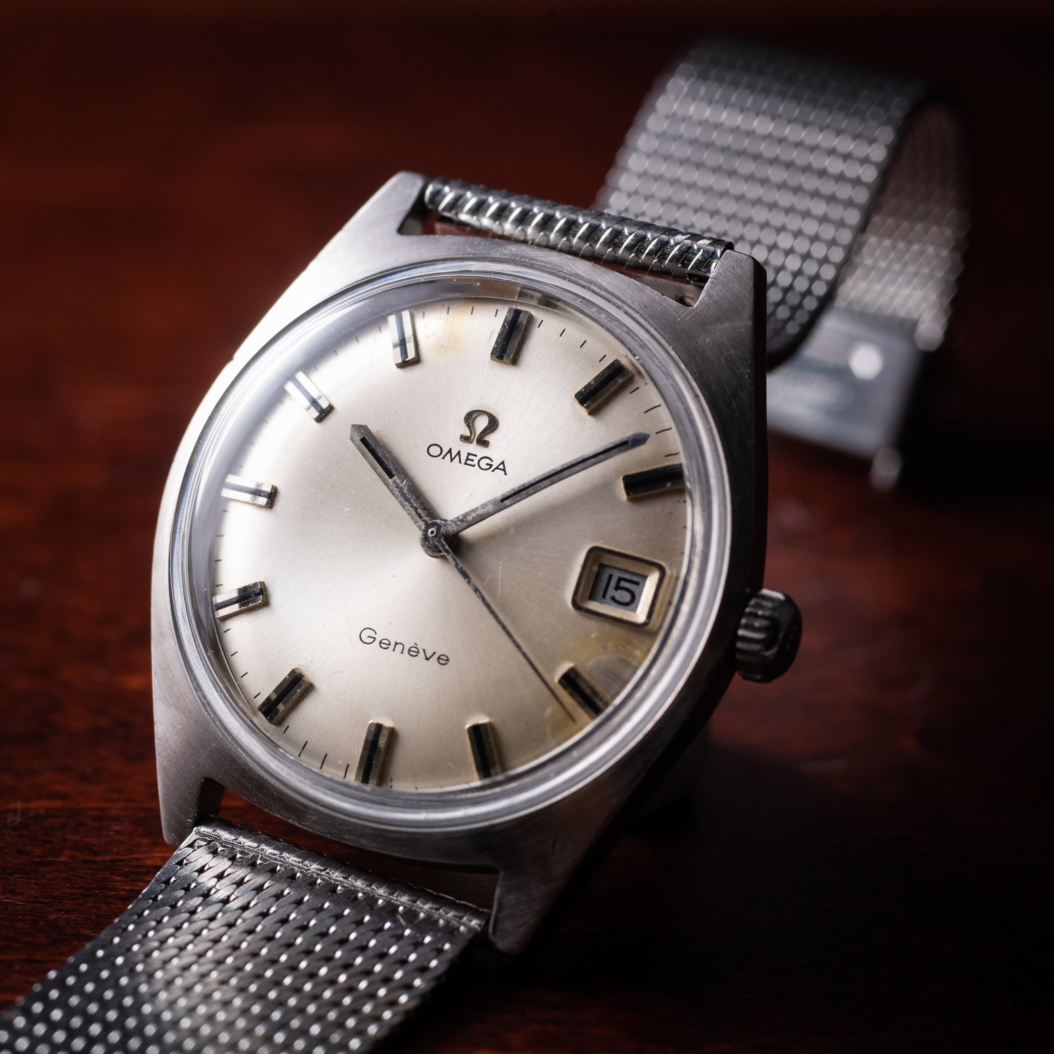 オメガ ジュネーブ 1968年製 手巻き Cal.613 純正メッシュブレス