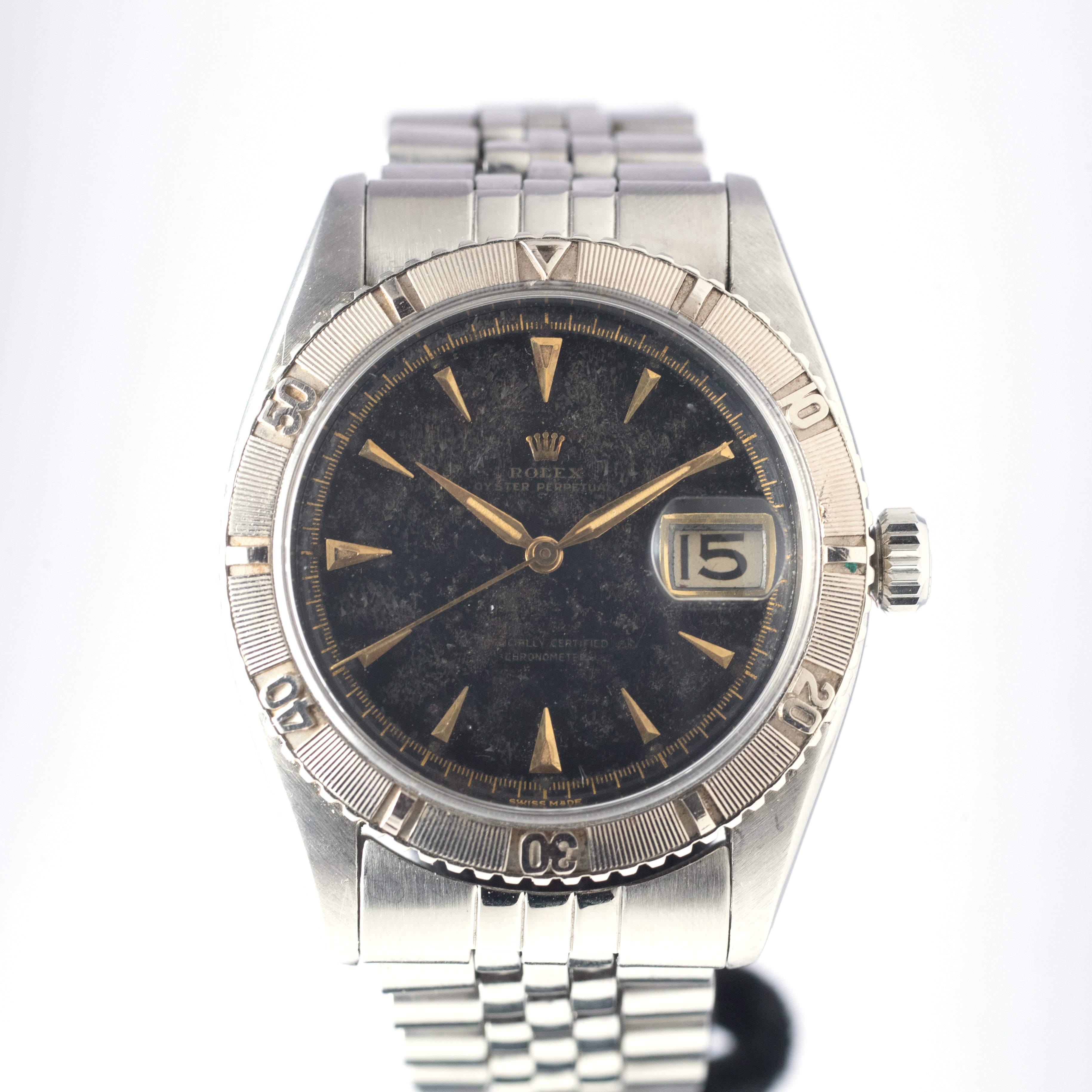 ロレックス 初代サンダーバード Ref.6309 ミラーダイヤル 1950年代製 C+1ブレス