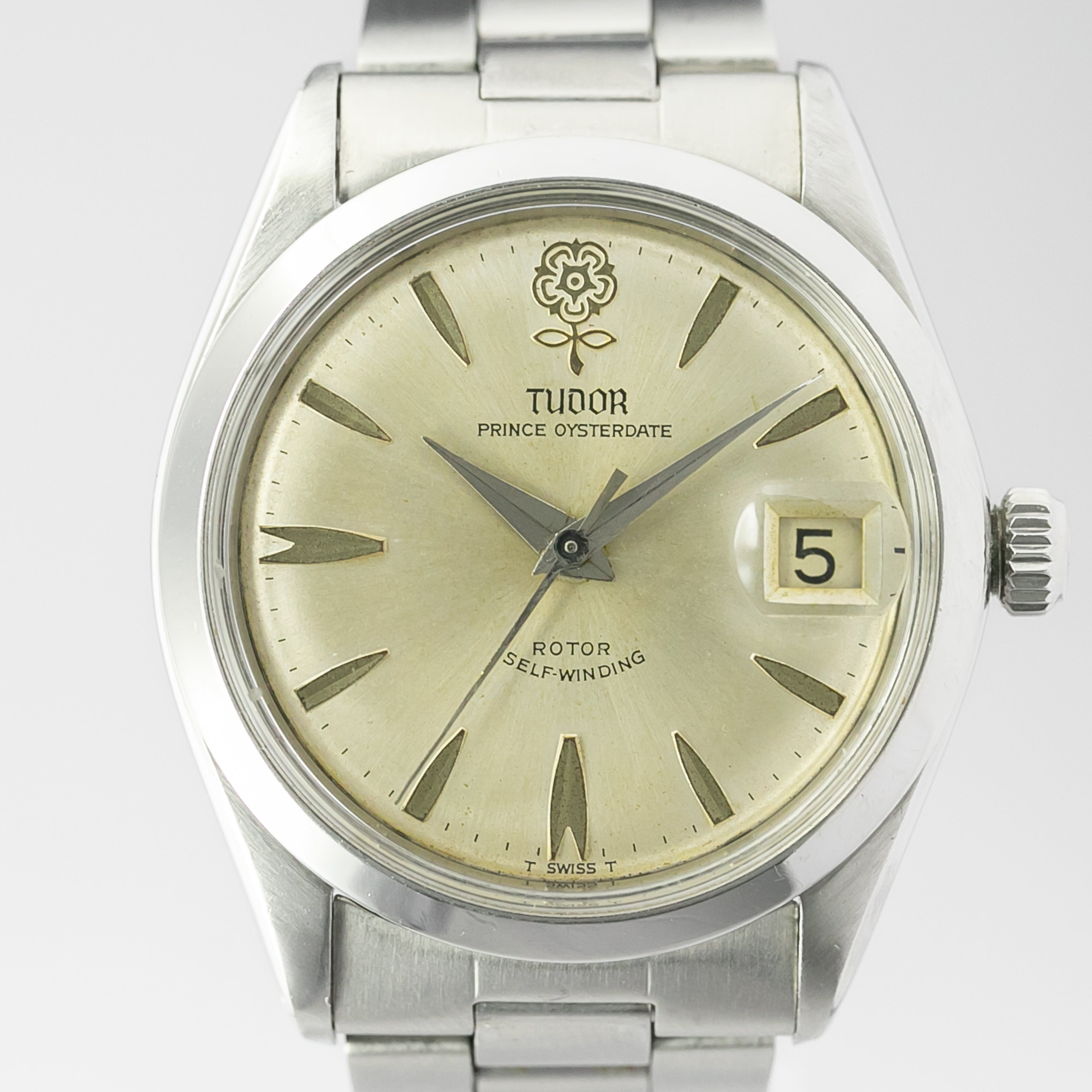 自動巻き Tudor デカ薔薇 メンズ  カレンダー付き 本物サイズ34mm