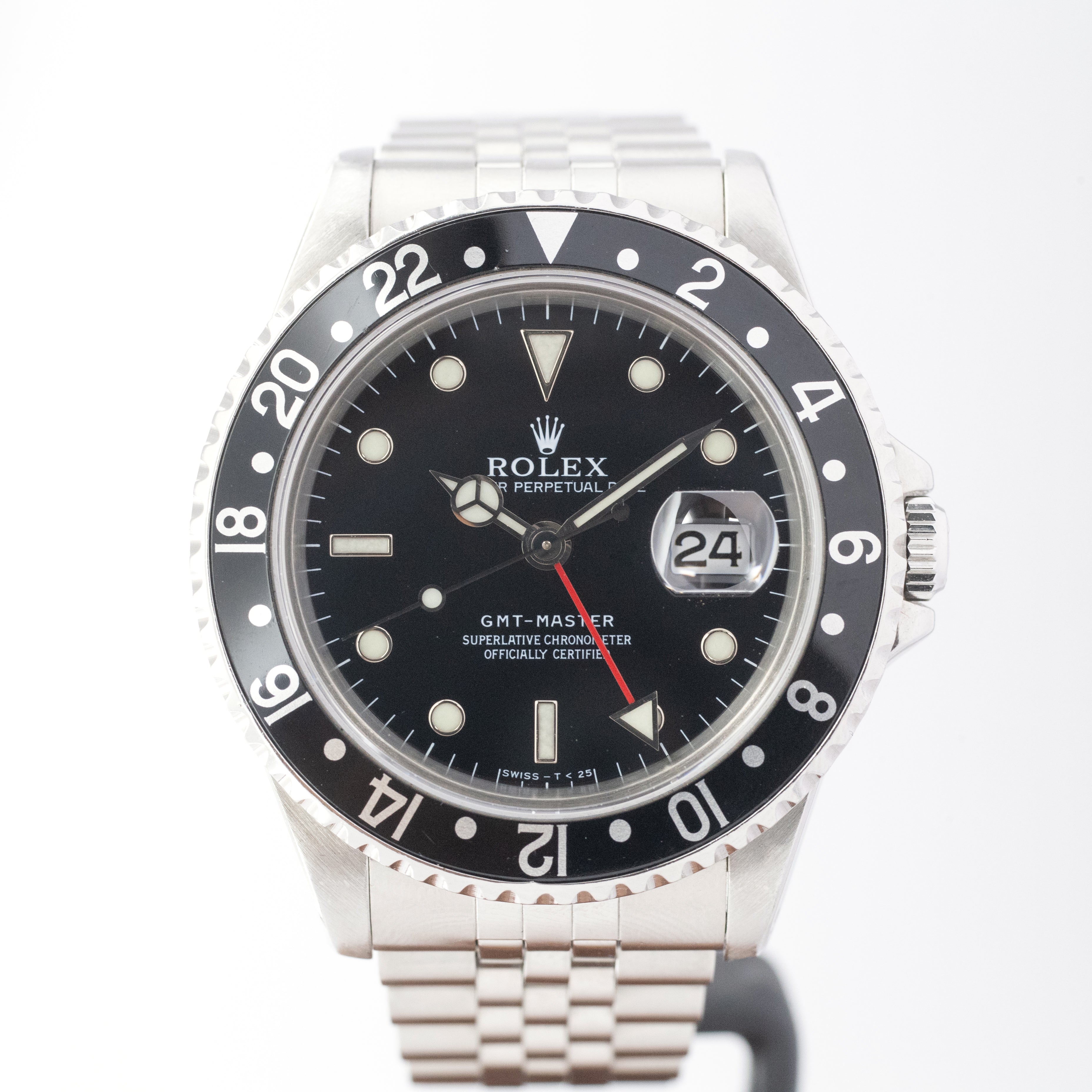 PANIS GMT ブラックベゼルジュビリーブレス４０ｍｍケース厚さ